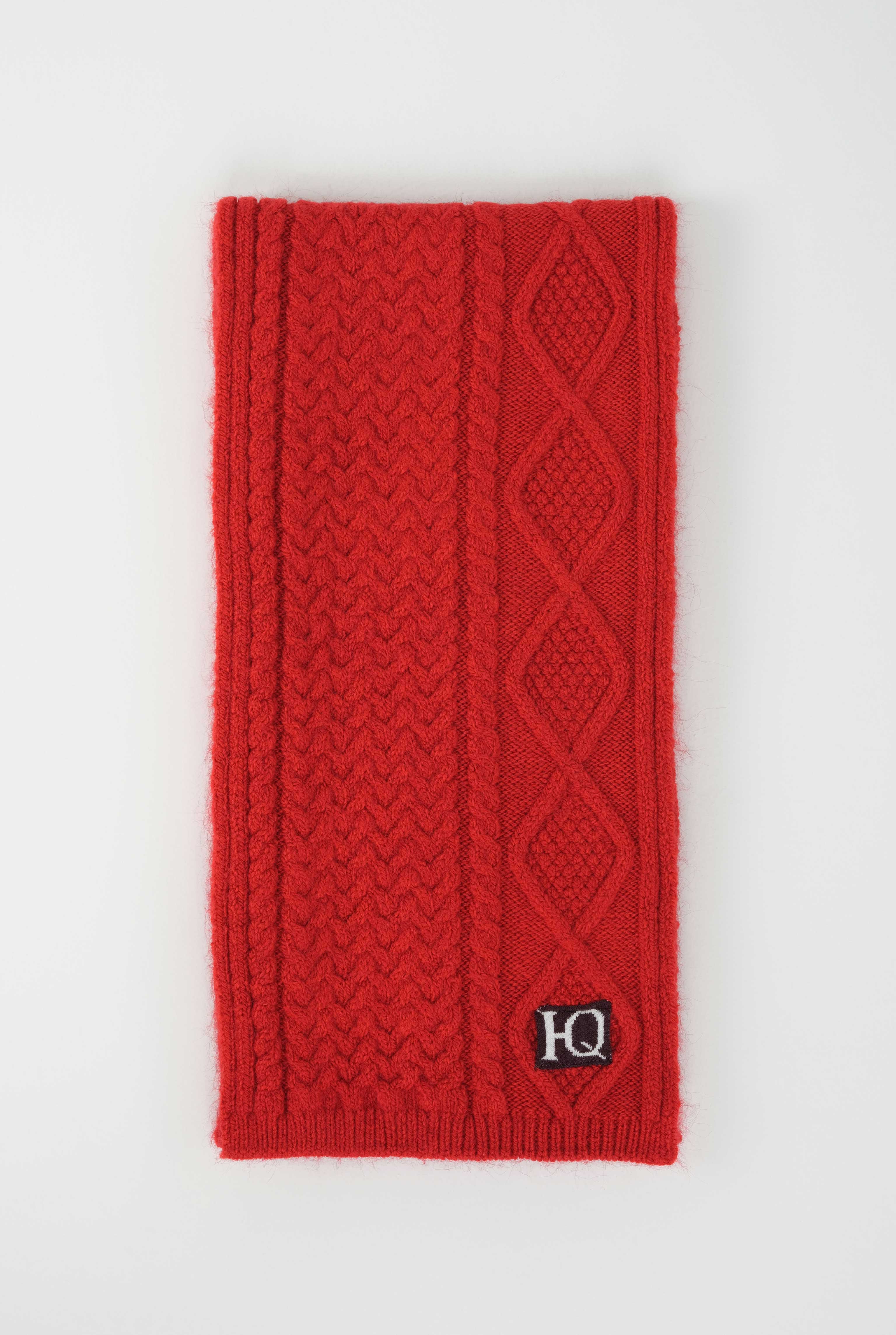 Cable Knit Scarf Red - 2