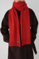 Cable Knit Scarf Red 
