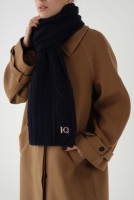 Cable Knit Scarf Navy Blue 