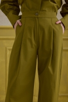 100% Cotton Trousers Oil Green 