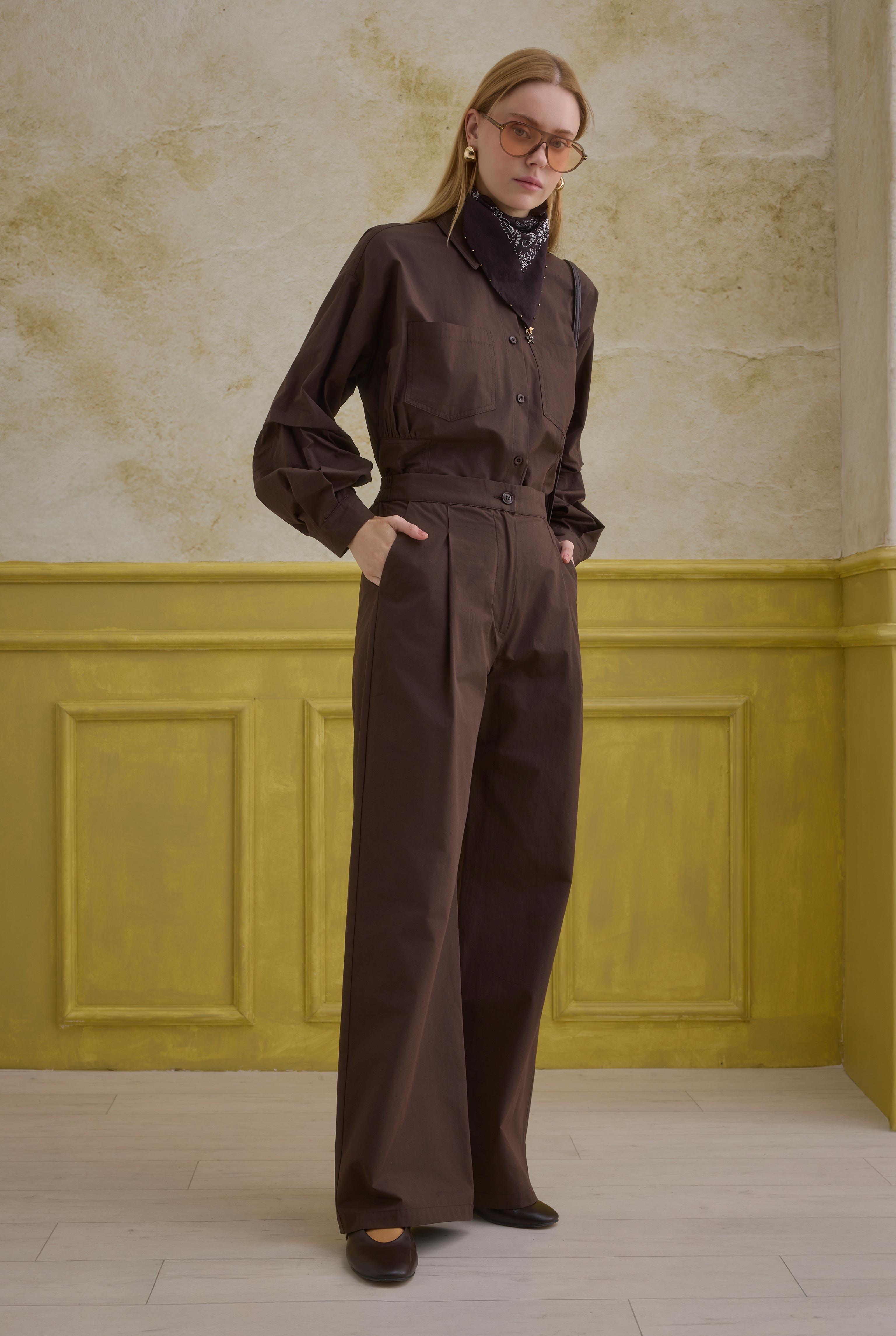 100% Cotton Trousers Brown - 2