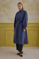 Mandarin Collar Long Tunic Dark Royal Blue 