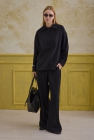 Straight Cut Trousers Black 