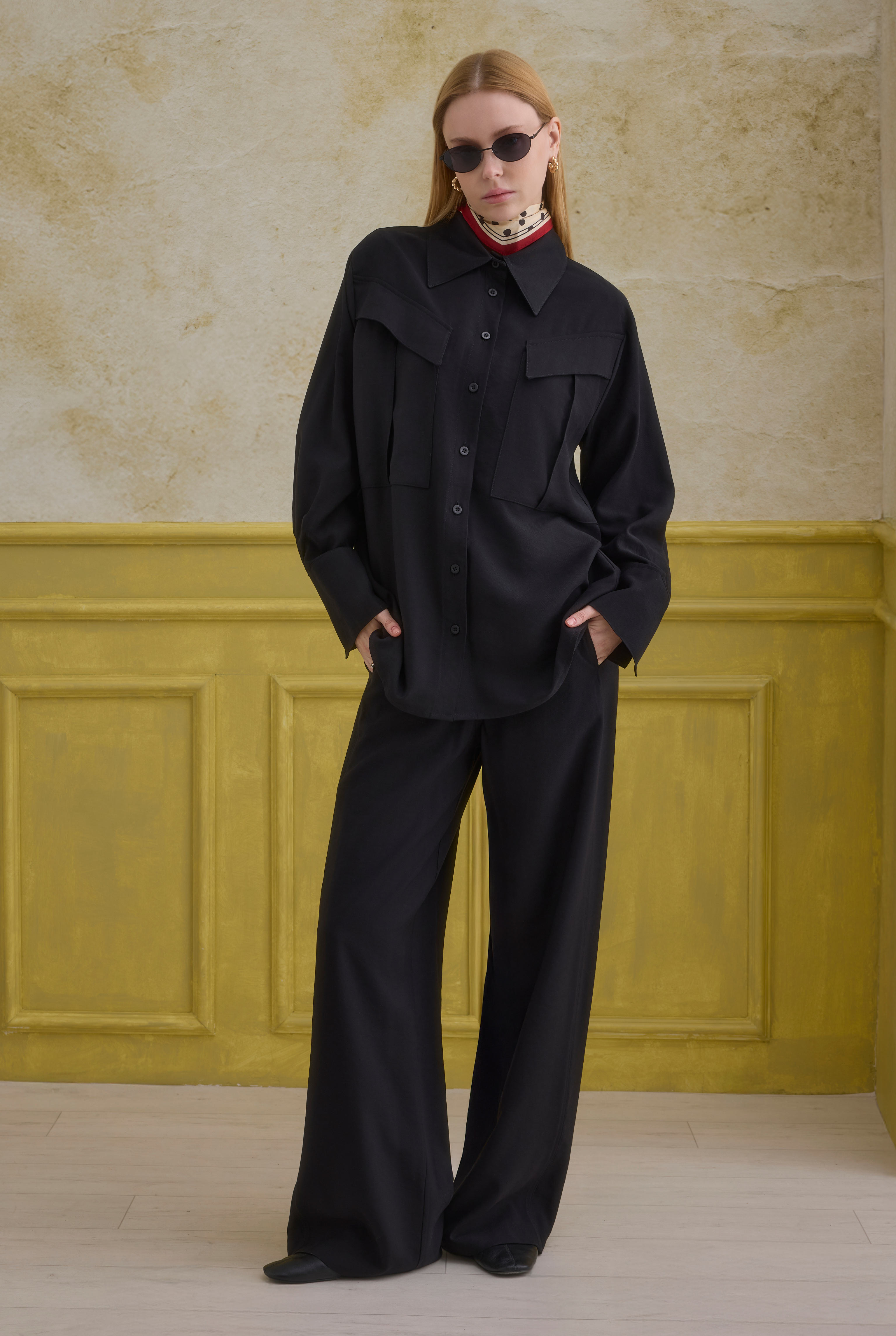 Straight Cut Trousers Black - 3
