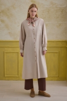 Mandarin Collar Long Tunic Soft Cashmere 