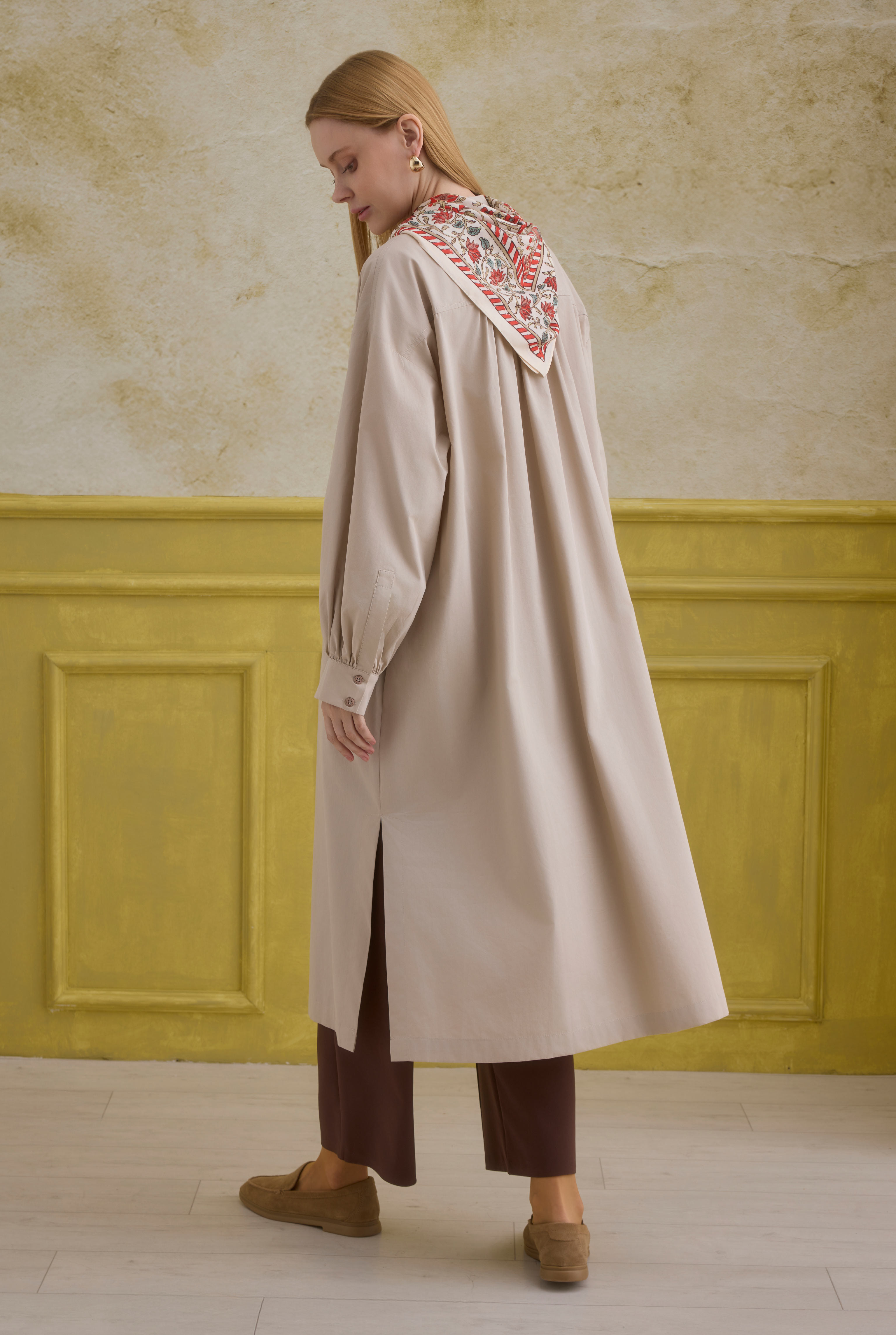 Mandarin Collar Long Tunic Soft Cashmere - 3
