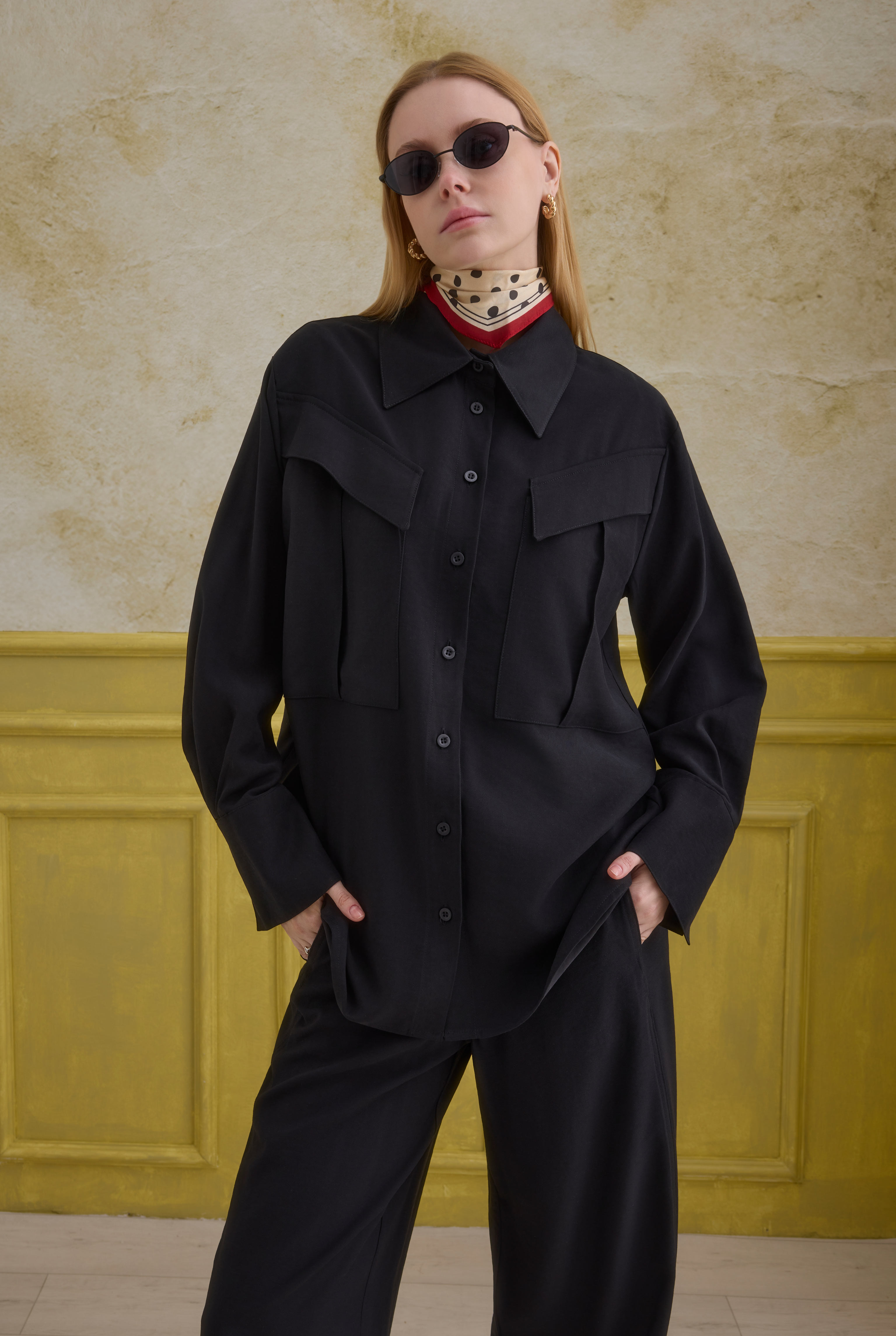 Modern Pocket Detailed Shirt Black - 2