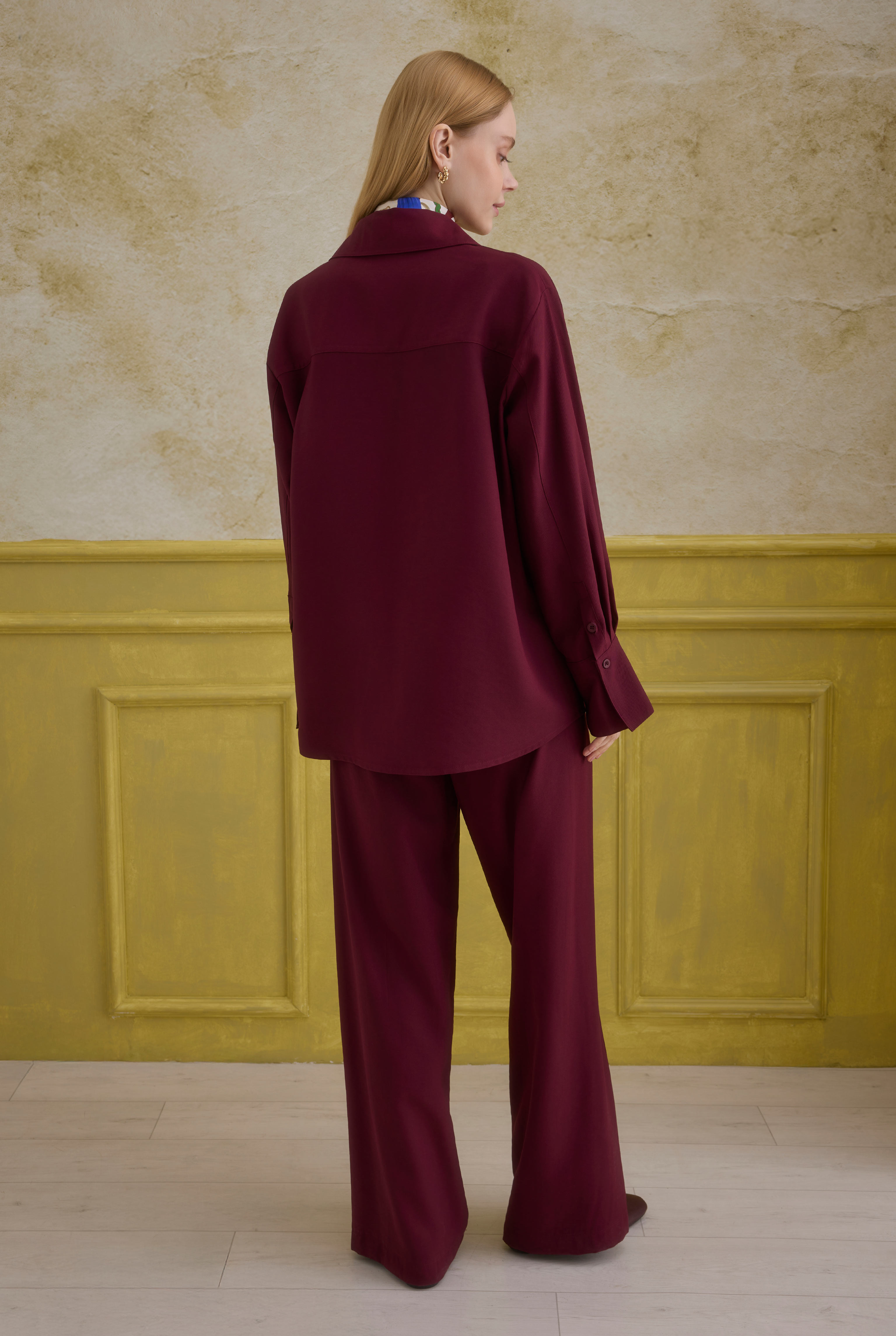 Modern Pocket Detailed Shirt Bordeaux - 5