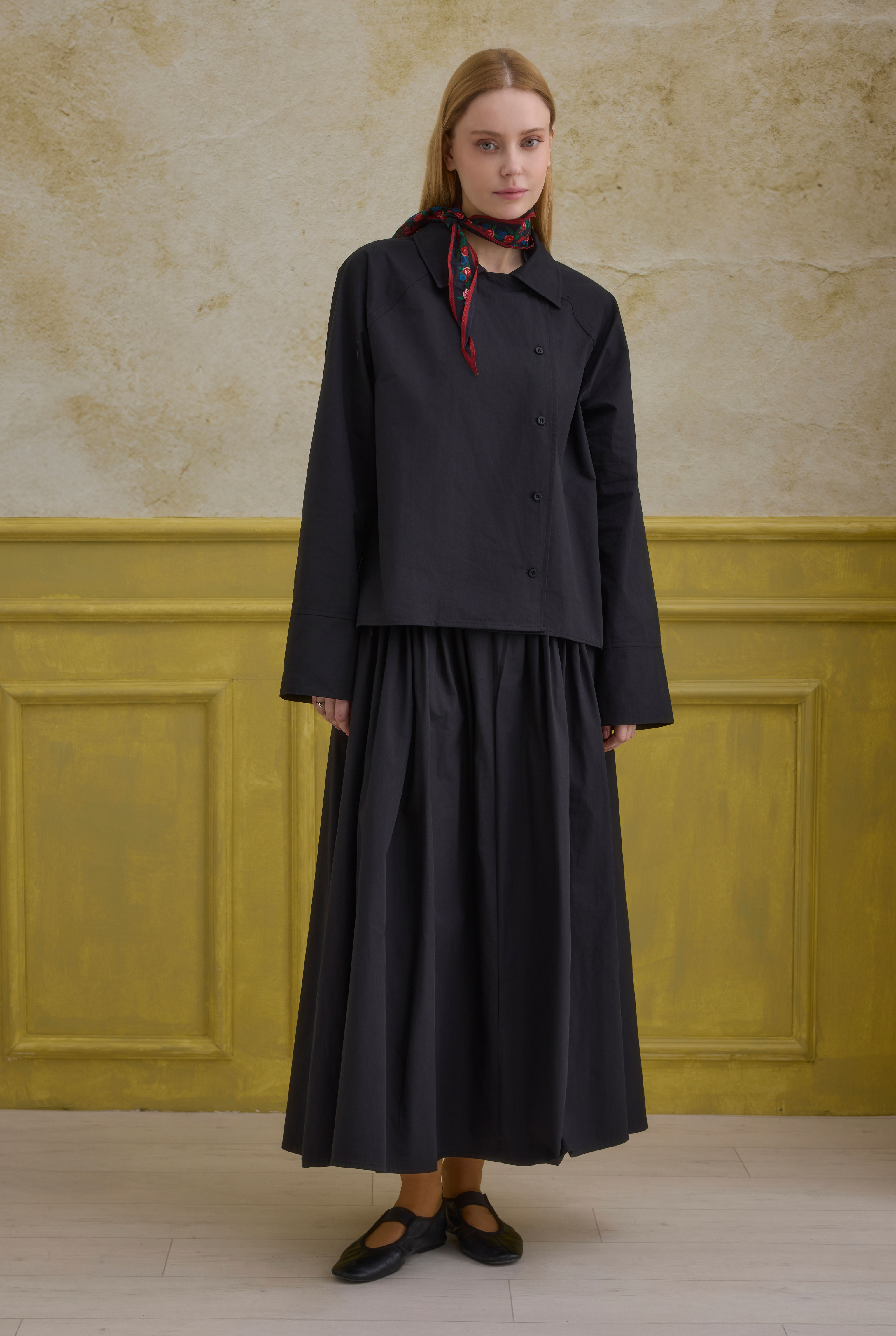 100% Cotton Skirt Black - 2