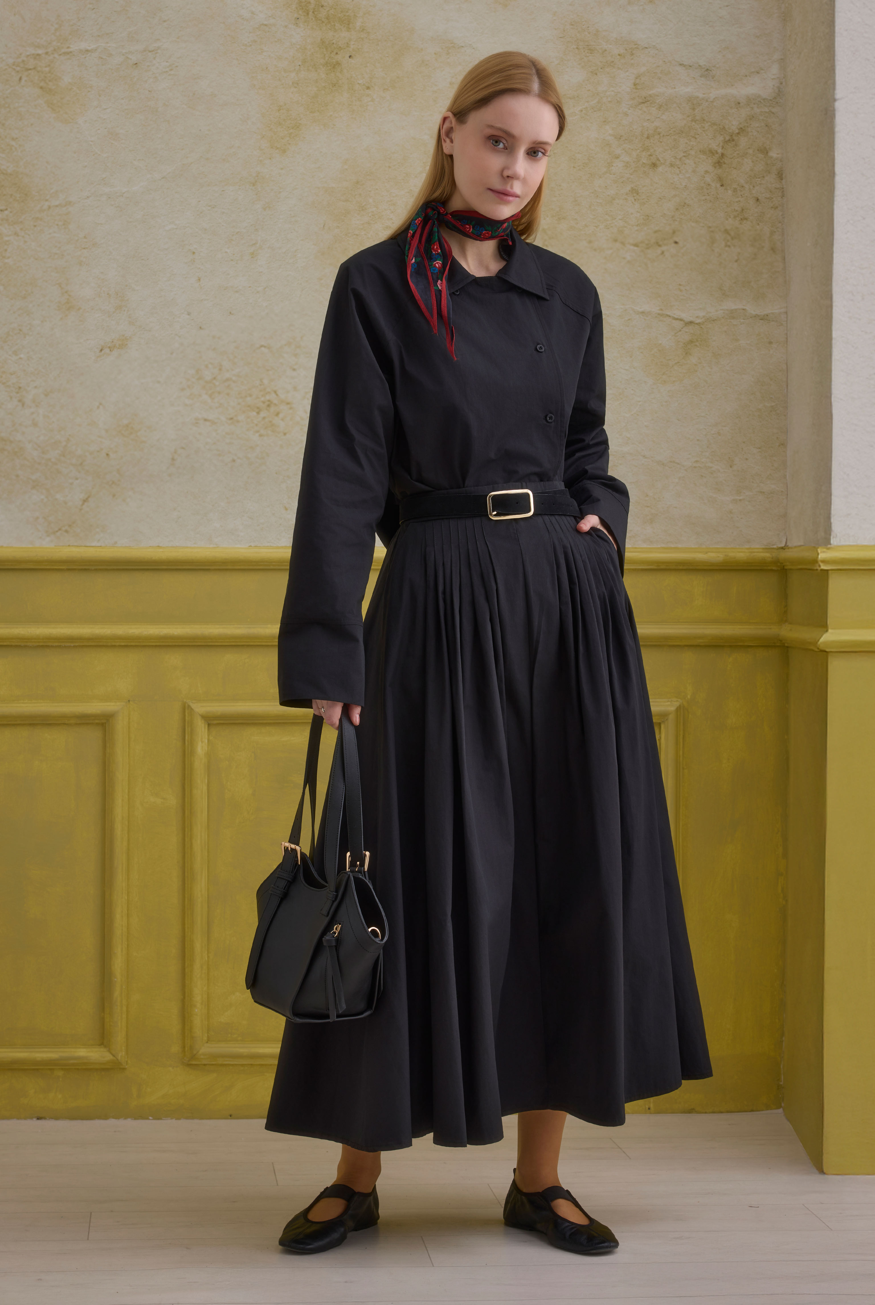 100% Cotton Skirt Black - 1