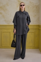 Snap-Button Detailed Tencel Set Anthracite 