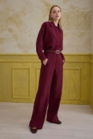 Straight Cut Trousers Bordeaux 