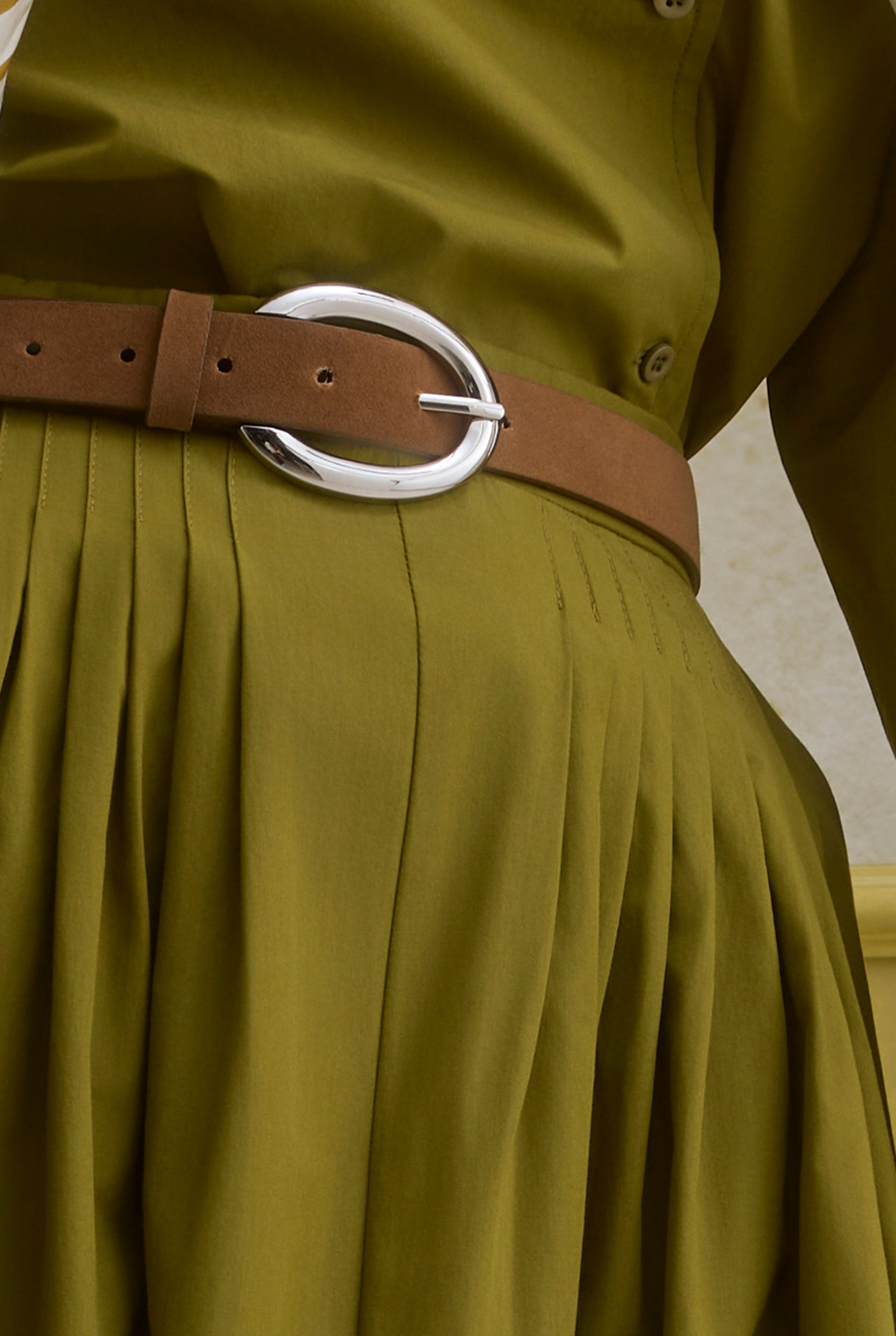 100% Cotton Skirt Oil Green - 2