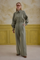 100% Cotton Trousers Sage Green 