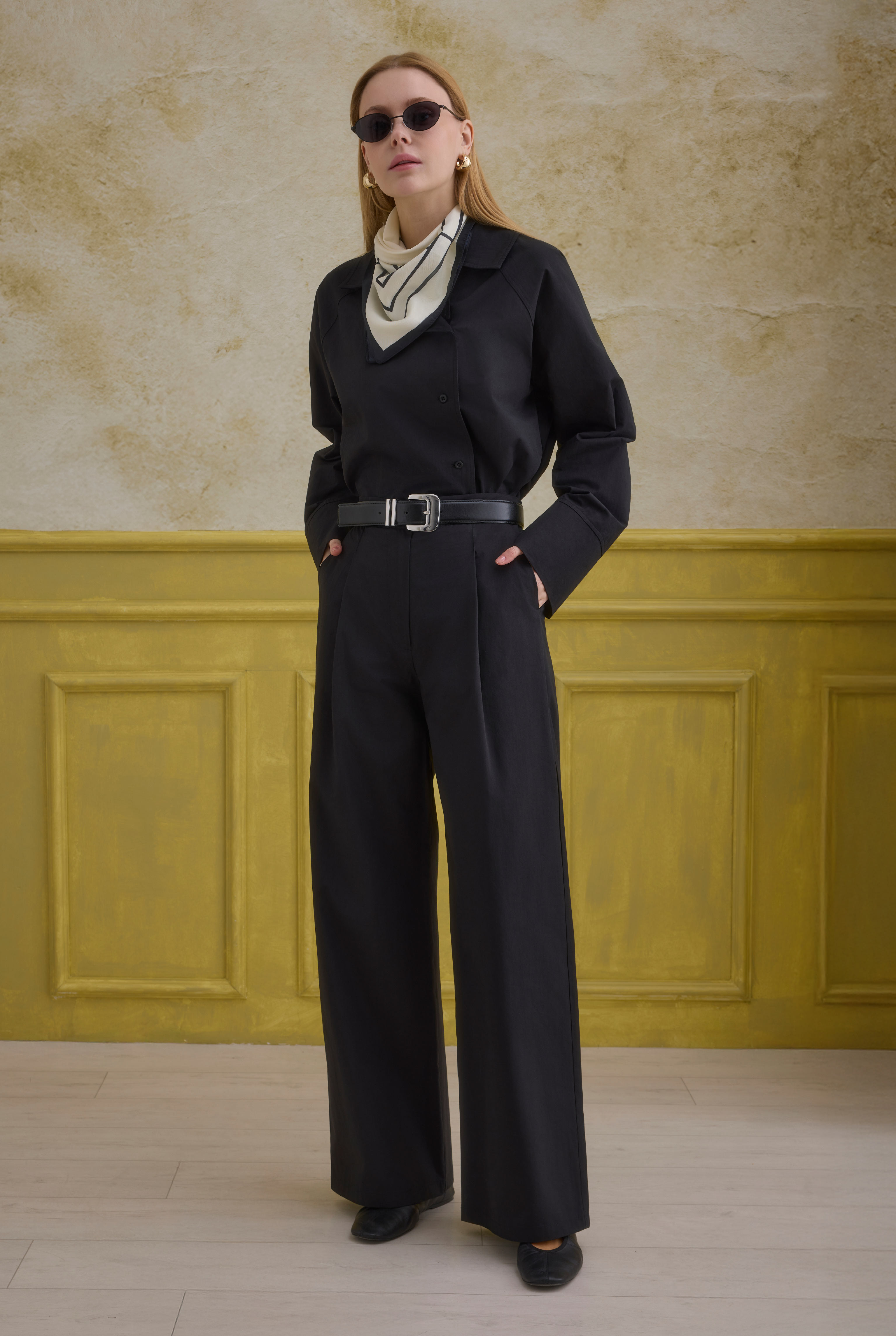 100% Cotton Trousers Black - HE-QA