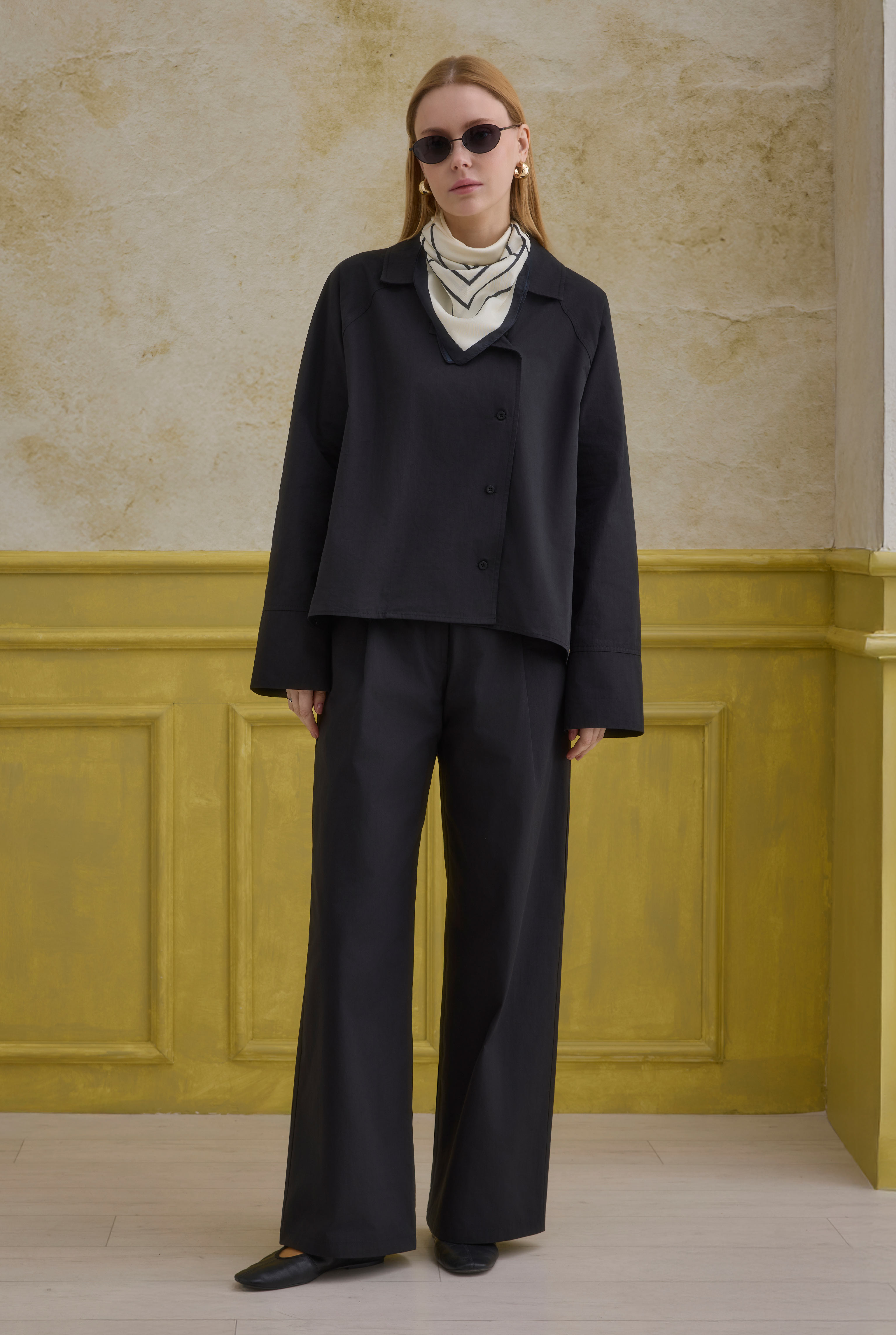 100% Cotton Trousers Black - 4