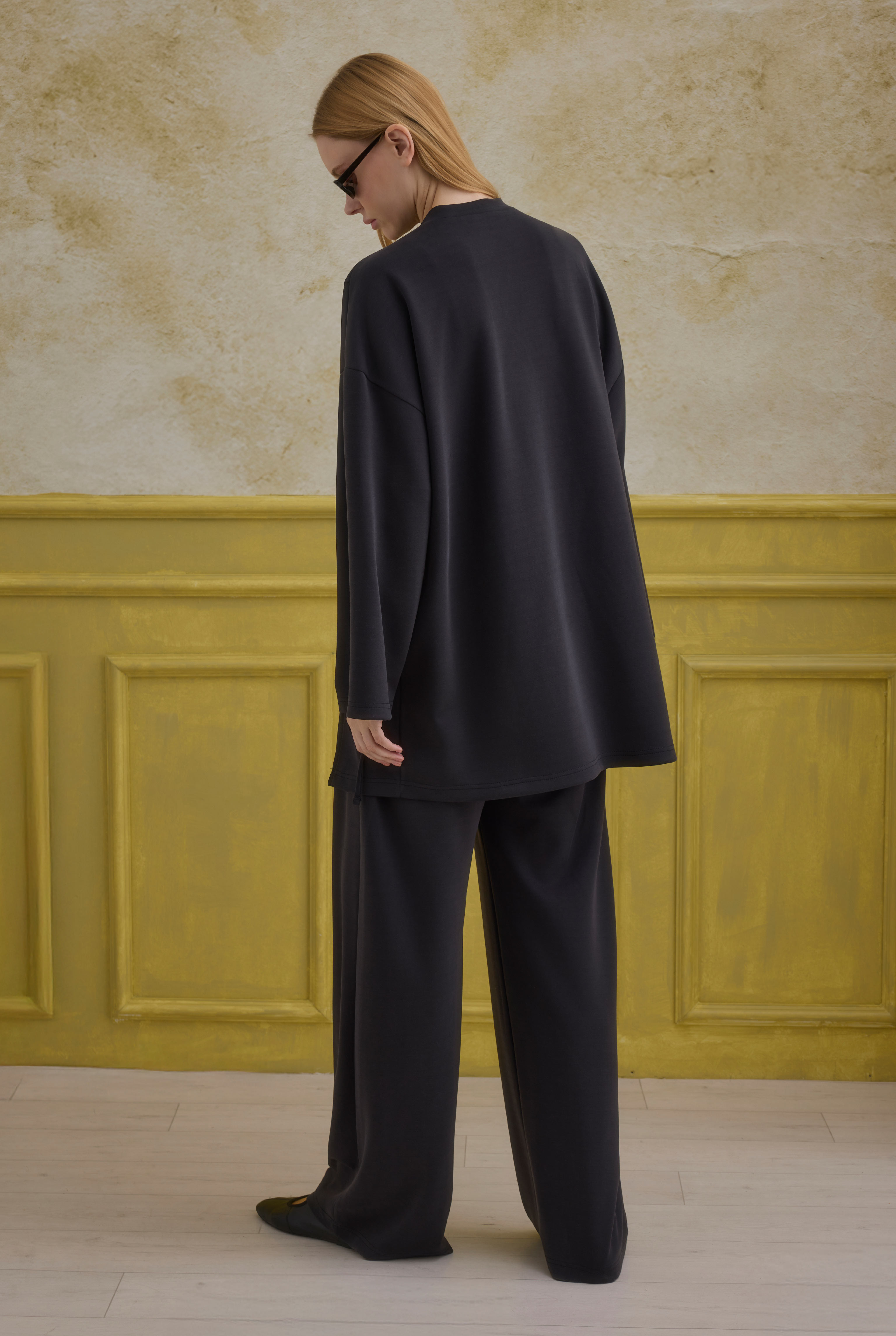 Tie Detailed Modal Set Black - 6