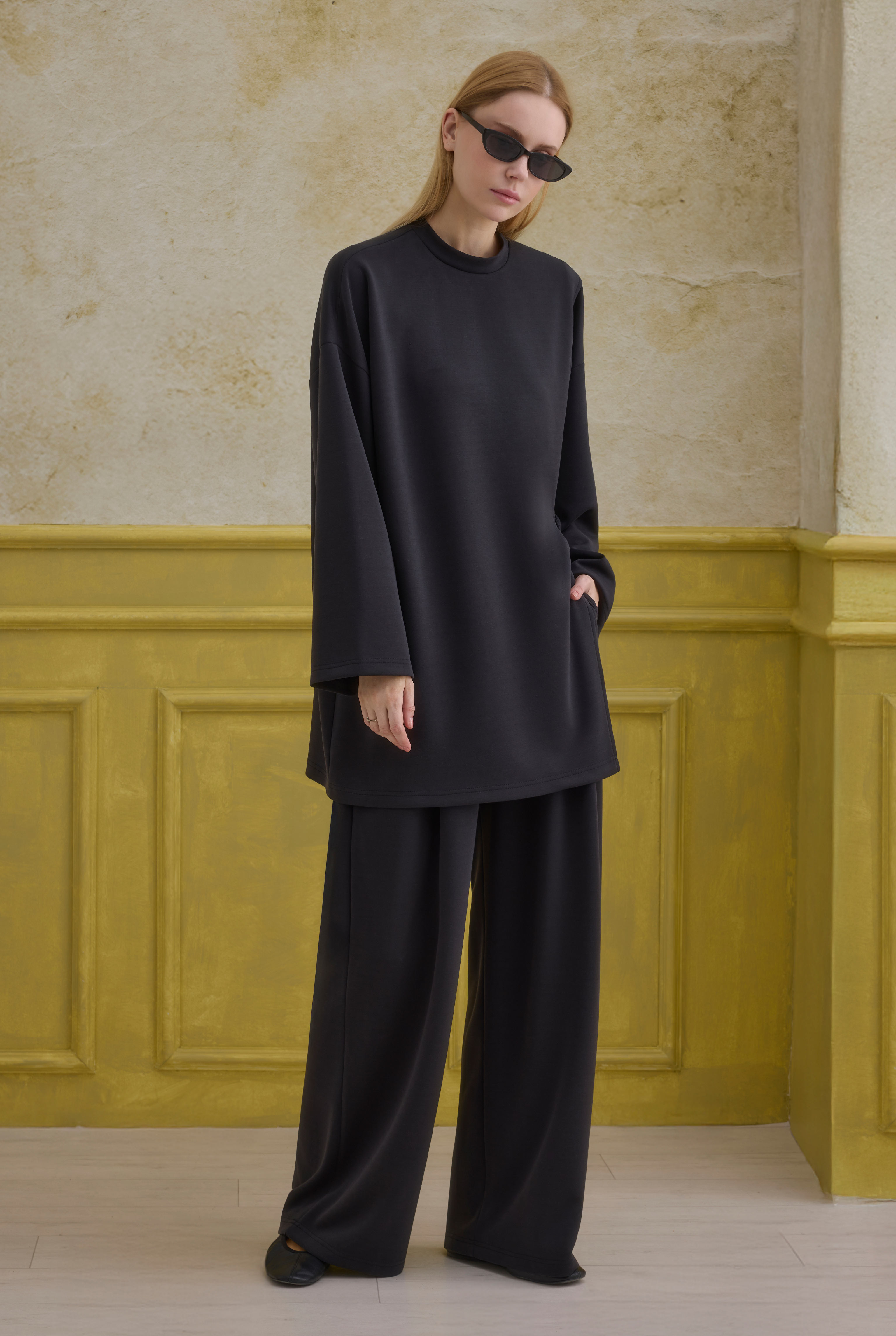 Tie Detailed Modal Set Black - 5