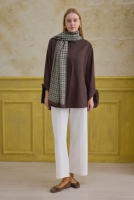 Cuff Detailed Shirt Dark Brown 