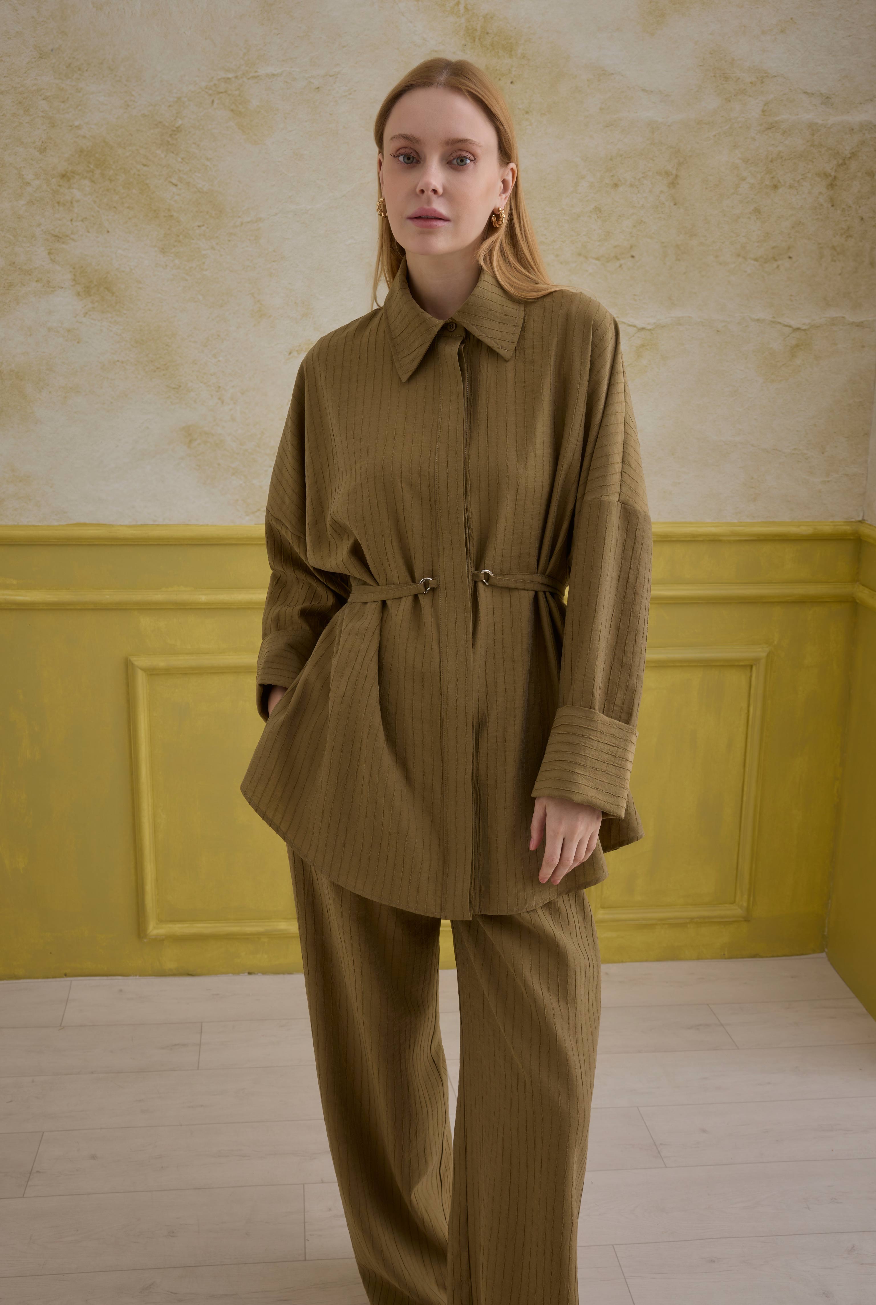 Striped Effect Modal Set Olive - 4