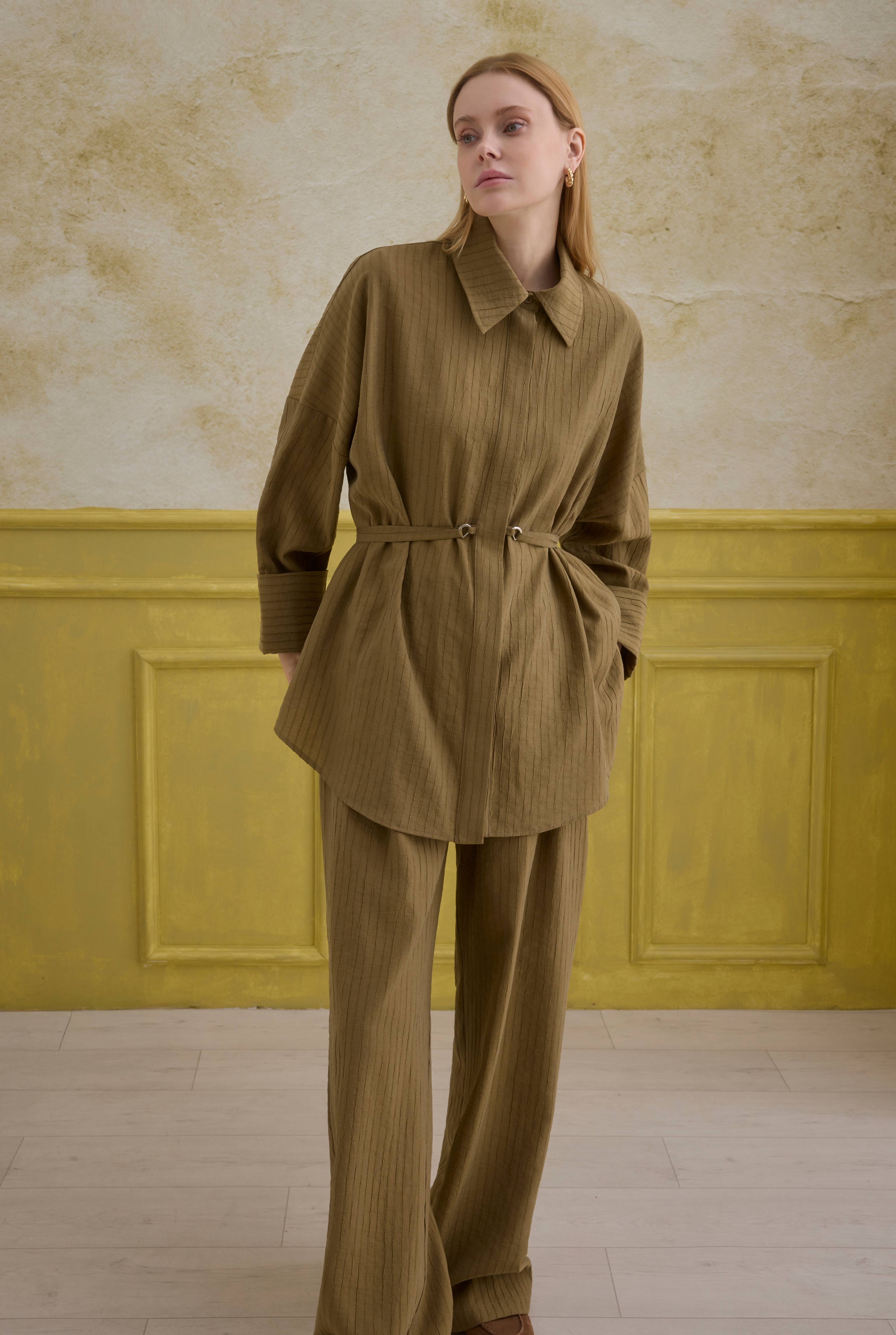 Striped Effect Modal Set Olive - 2