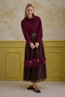 Zipper Detailed Shirt Bordeaux 