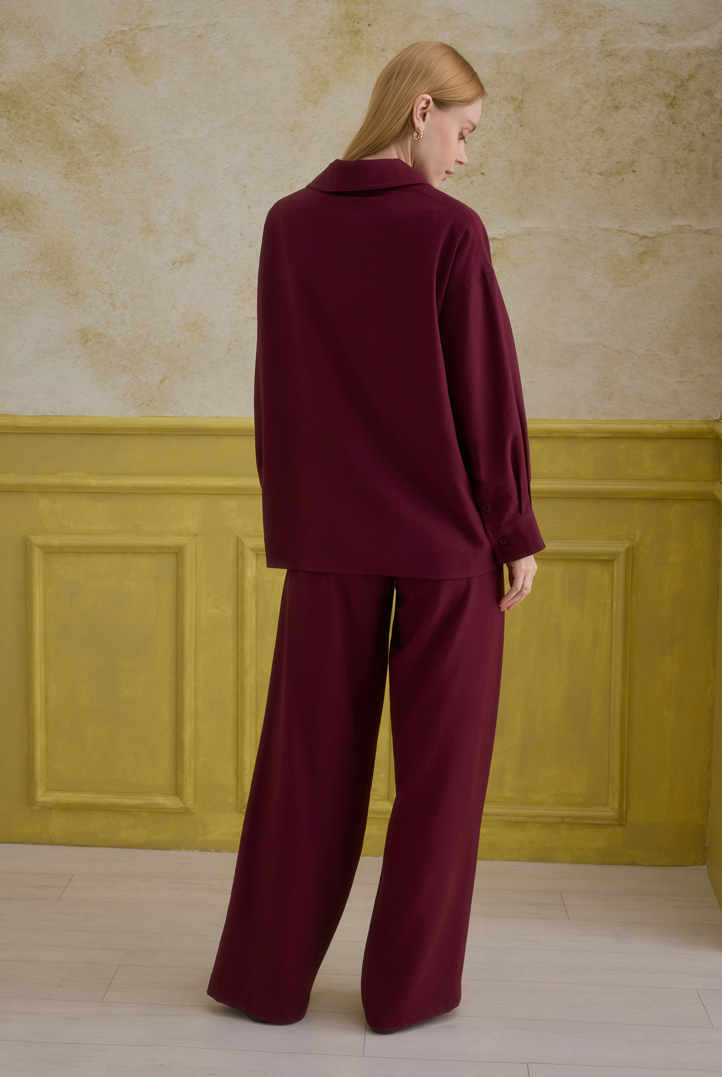 Zipper Detailed Shirt Bordeaux - 6