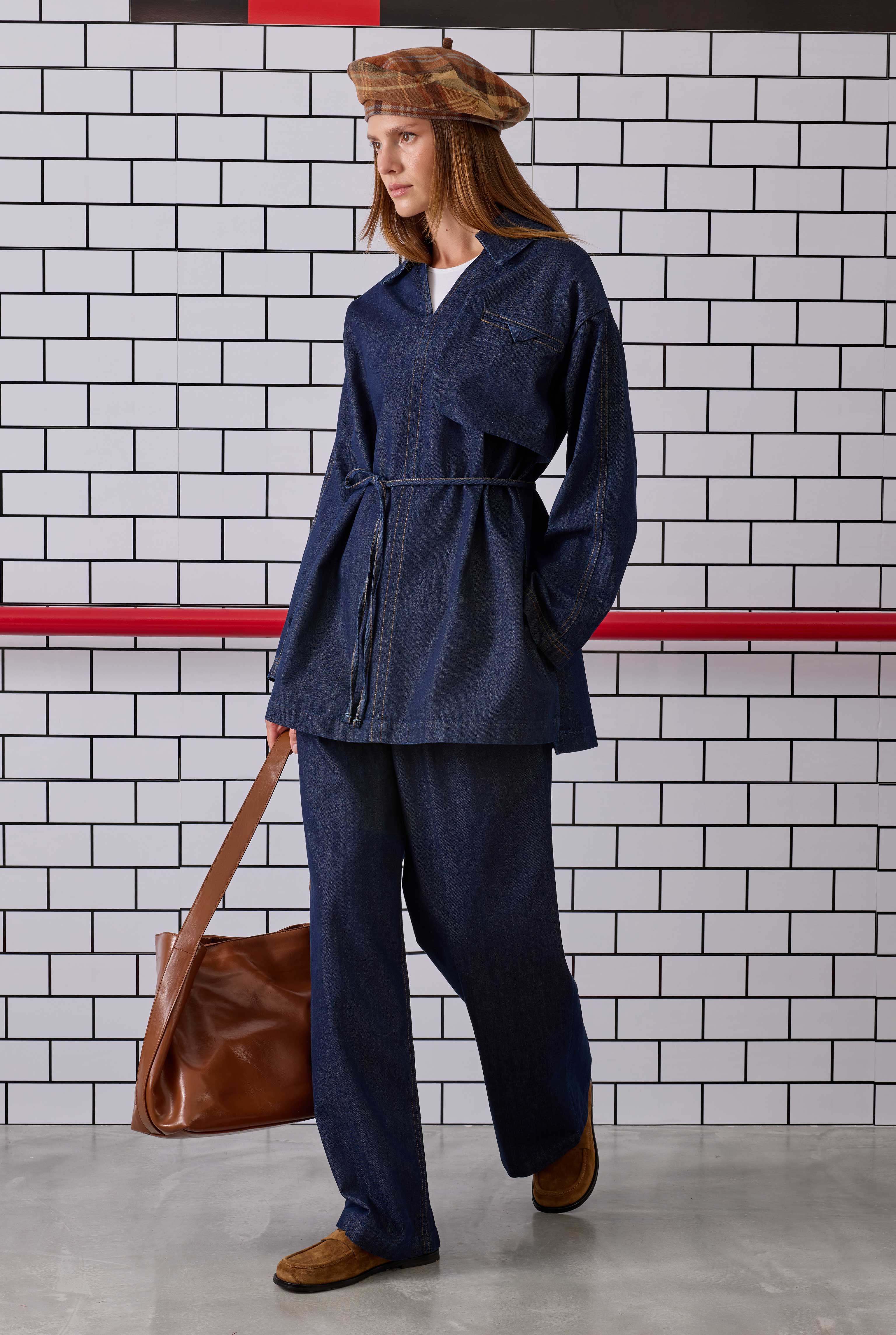 Pocket Detailed Denim Tunic Blue - 1
