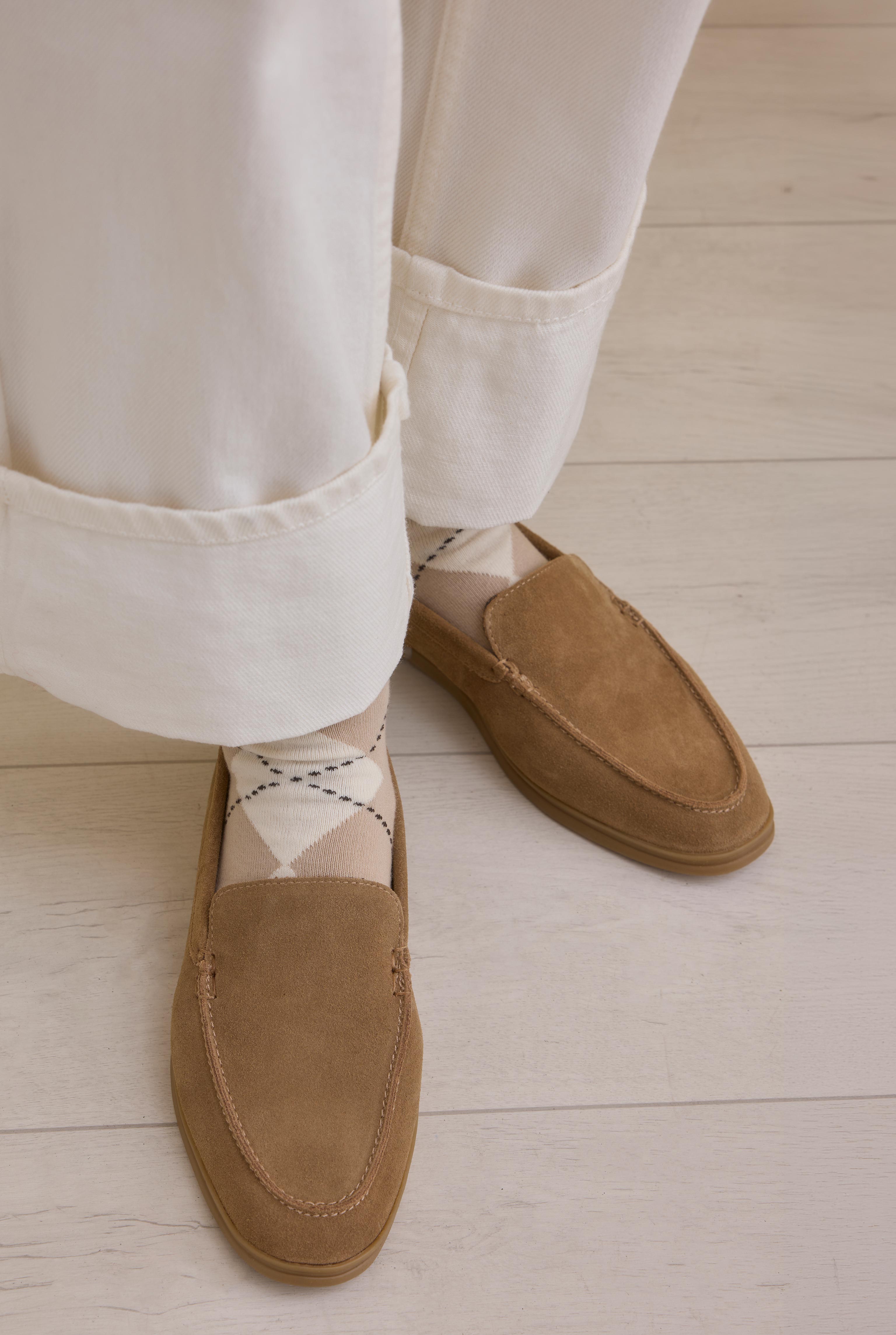 Argyle Patterned Ankle Socks Beige-Ecru - 5