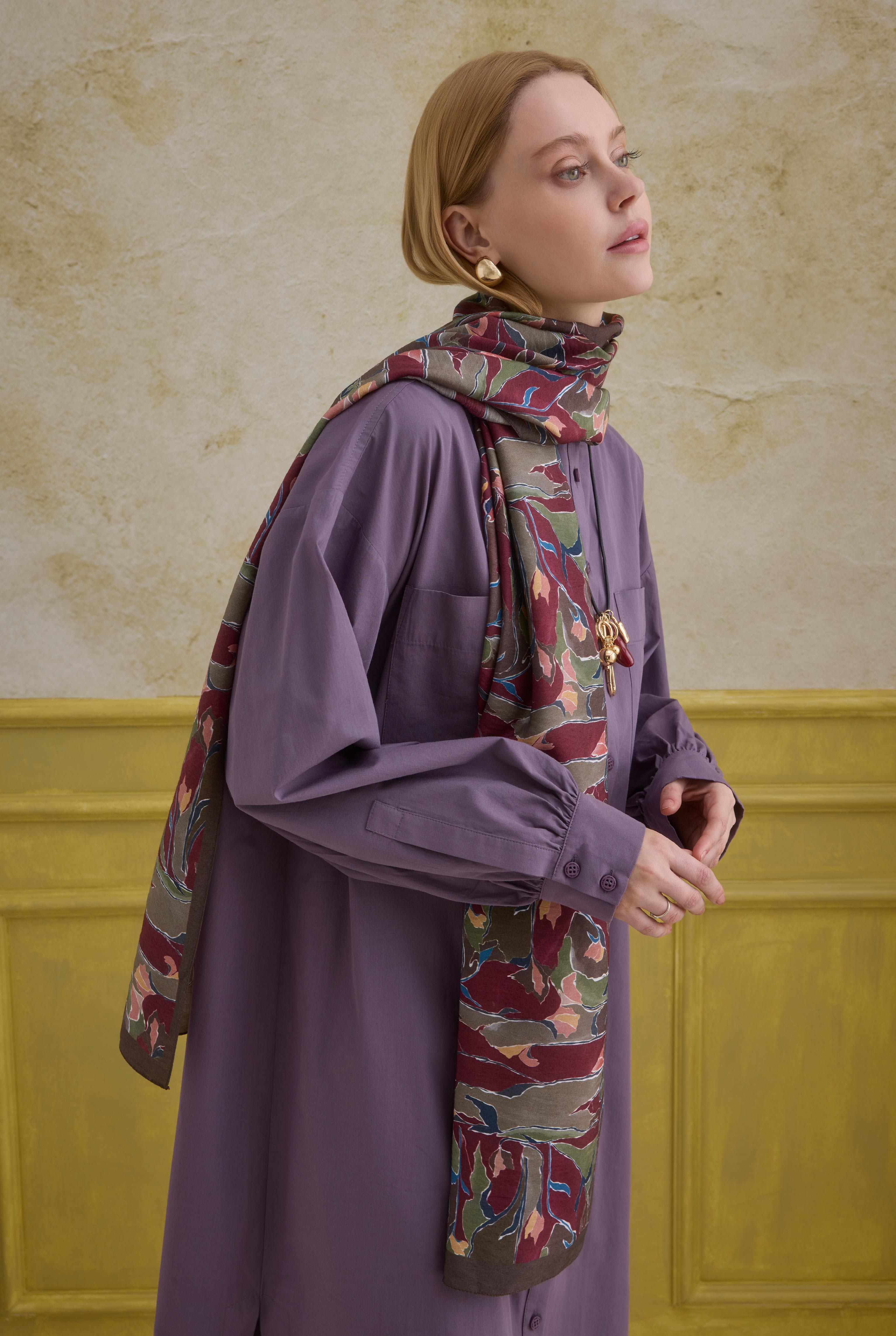 Frame Bloom Shawl Bordeaux - 8