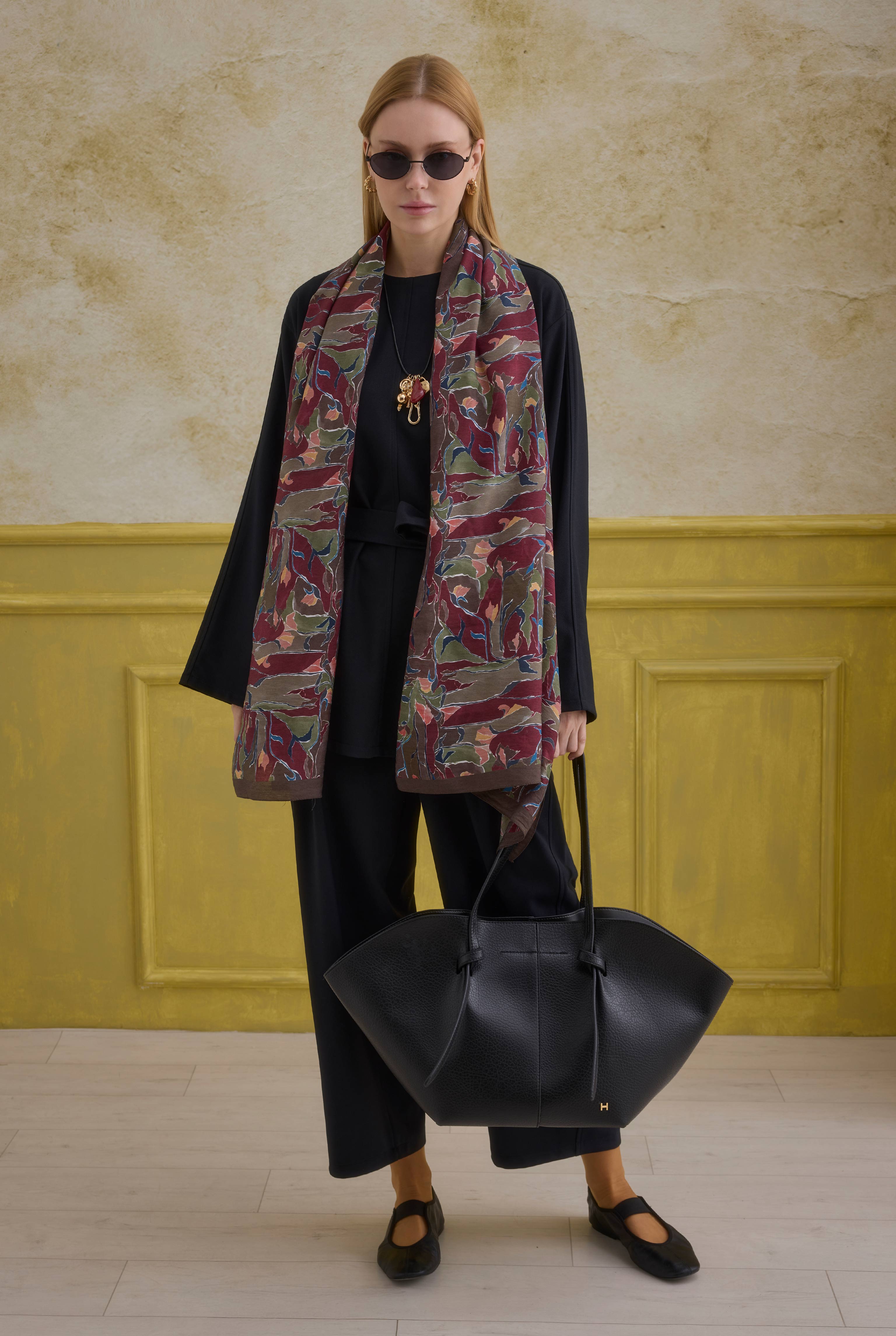 Frame Bloom Shawl Bordeaux - 7