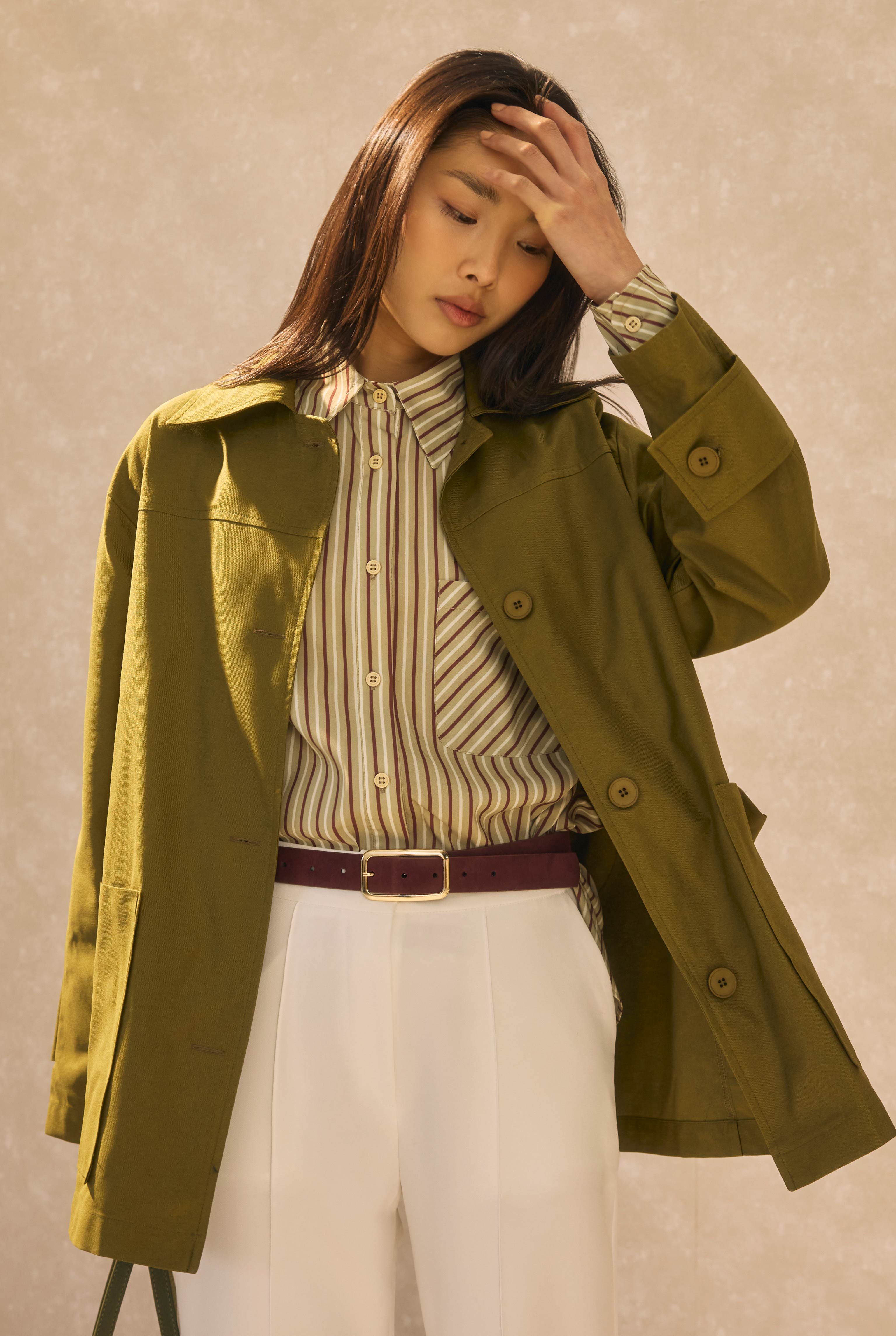 Basic Gabardine Jacket Oil Green - 2