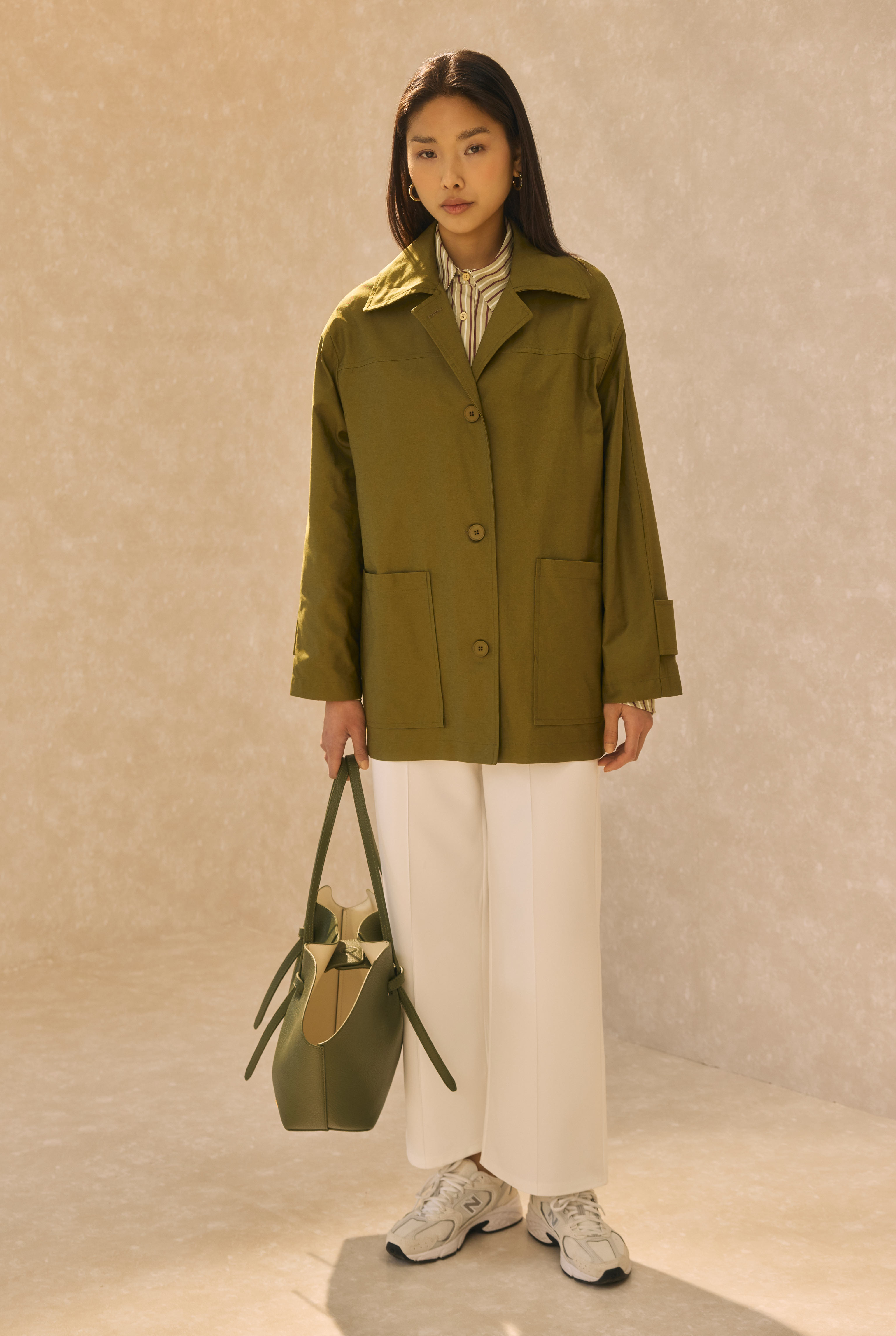 Basic Gabardine Jacket Oil Green - 4