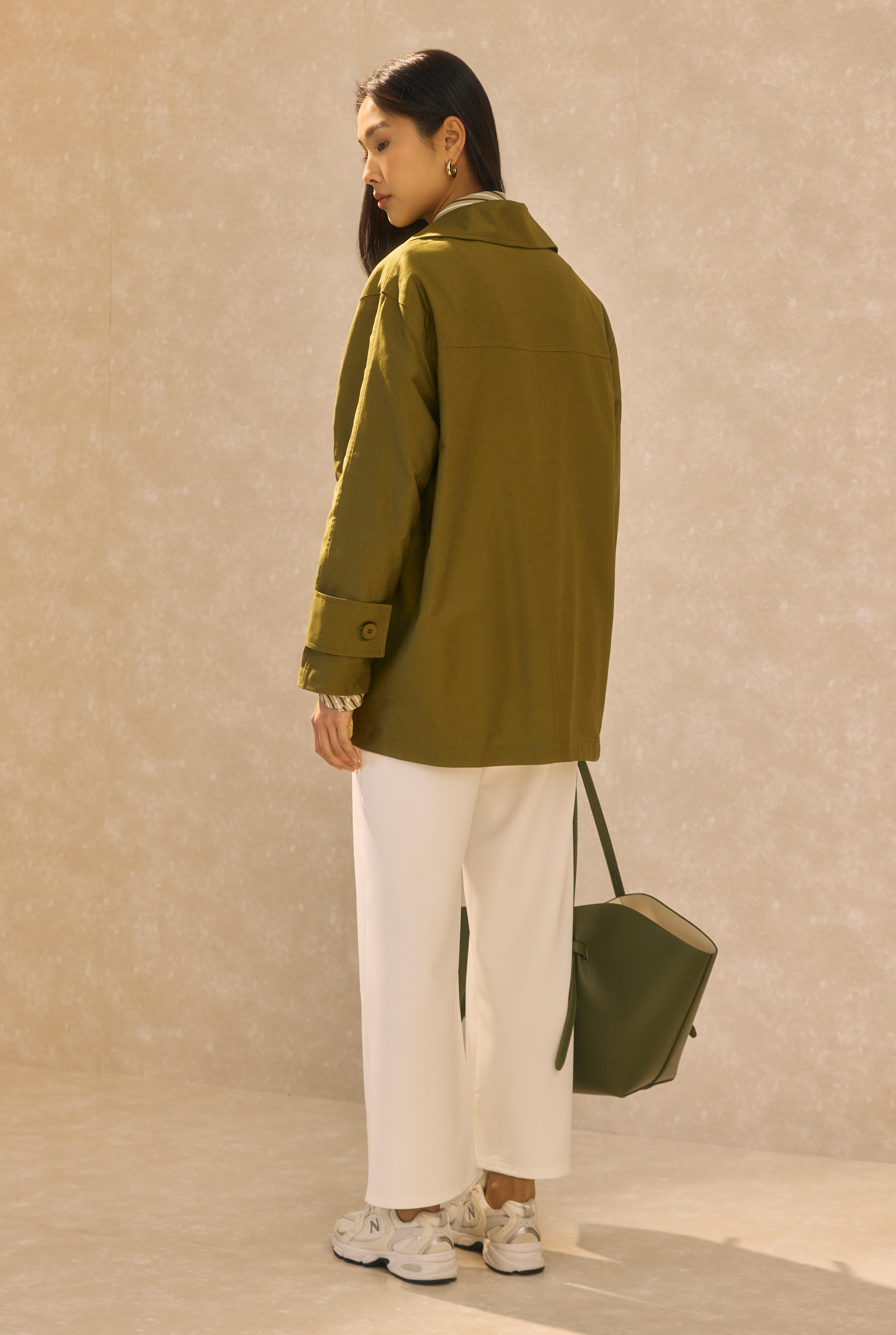 Basic Gabardine Jacket Oil Green - 5