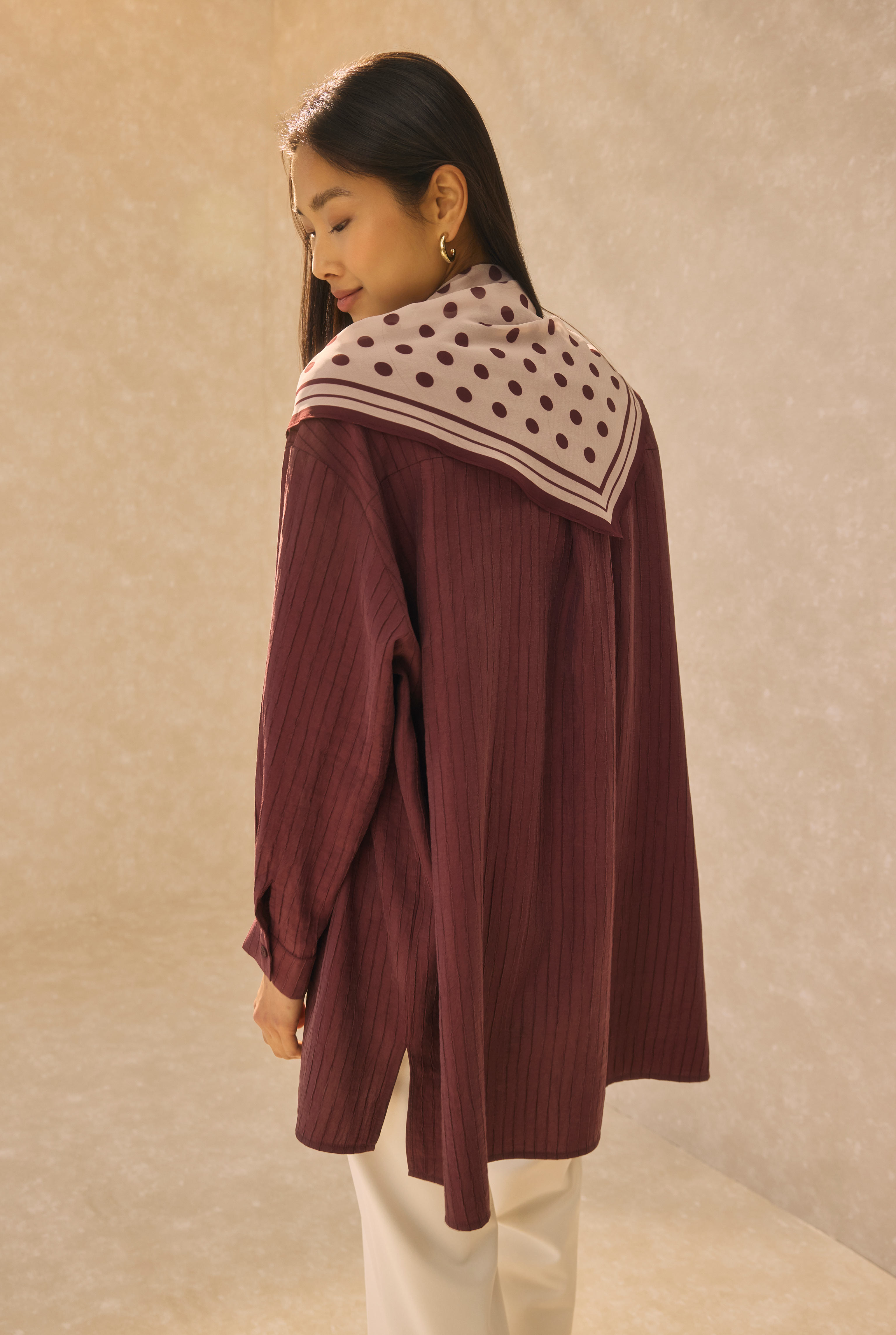 Welt Pocket Detail Shirt Bordeaux - 4