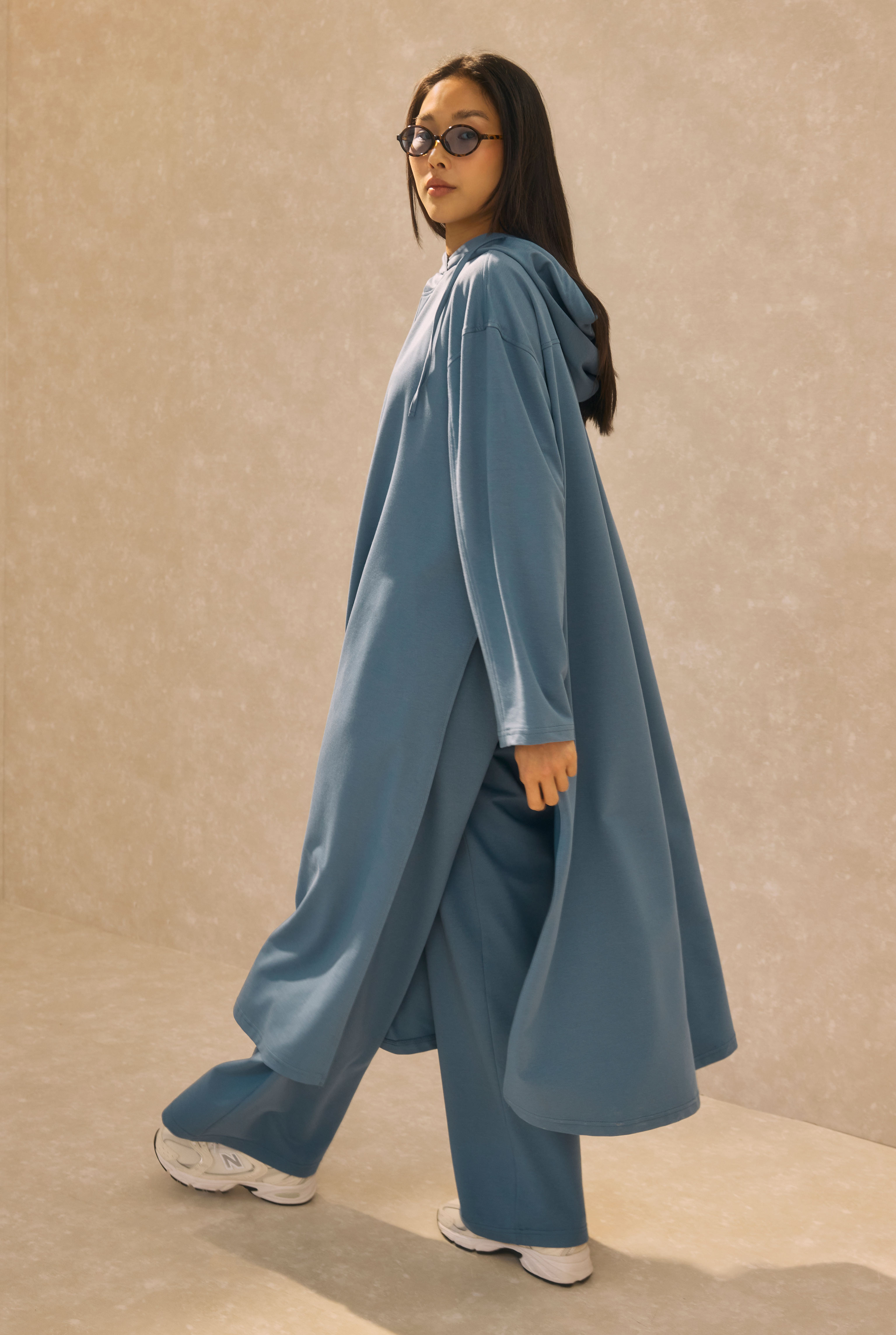 Wide Leg Sweatpants Denim Blue - 5