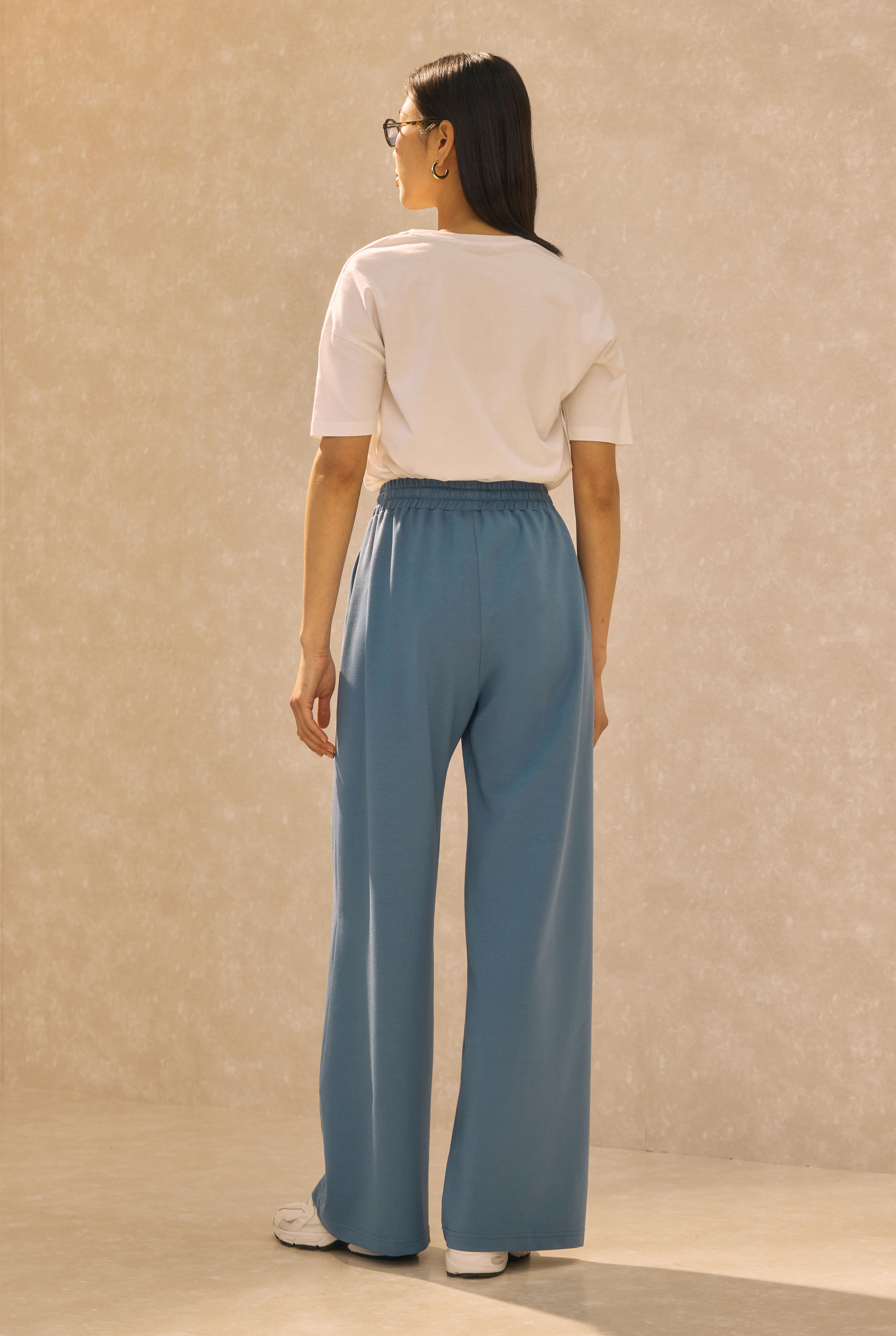 Wide Leg Sweatpants Denim Blue - 3