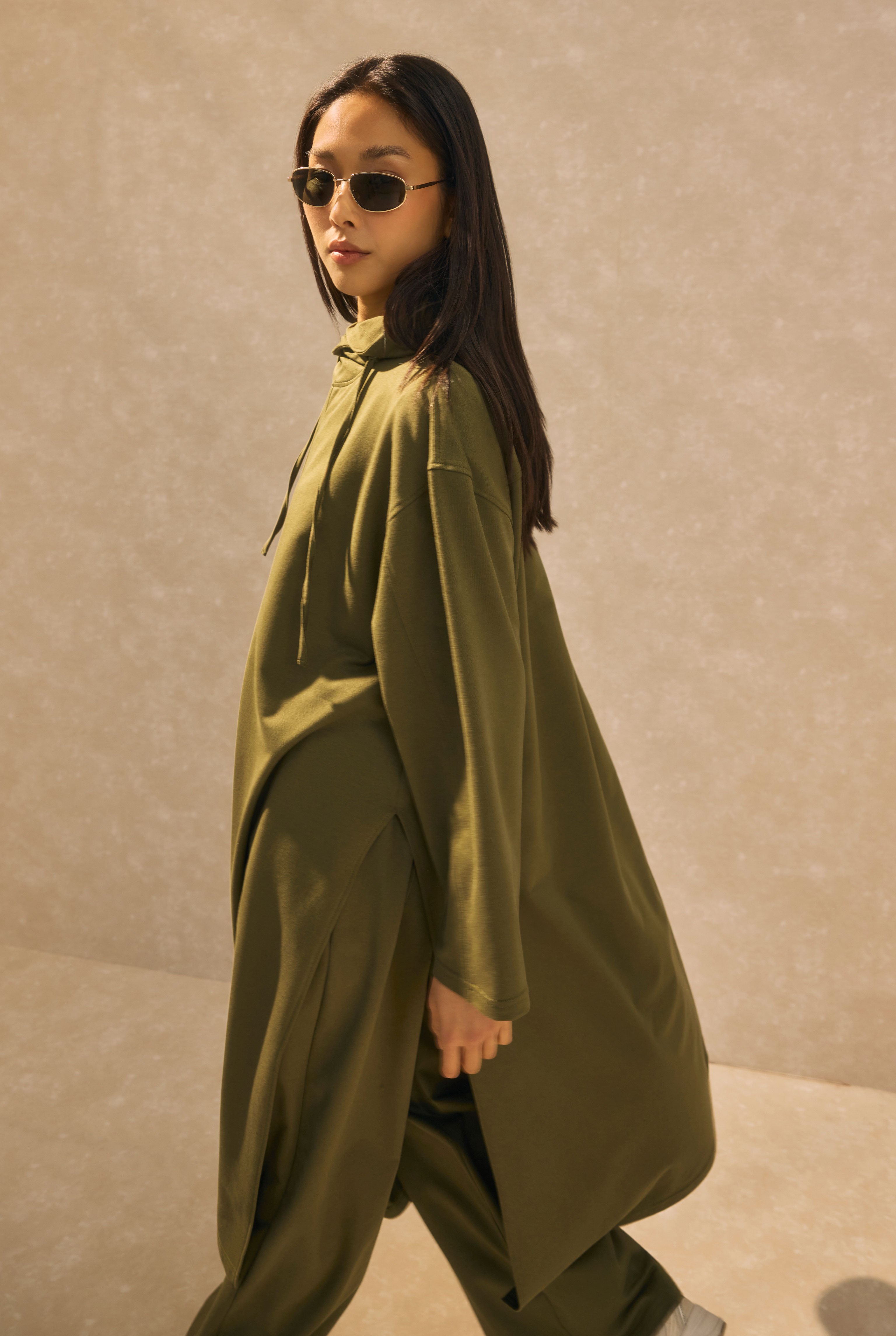 Wide Leg Sweatpants Khaki - 5