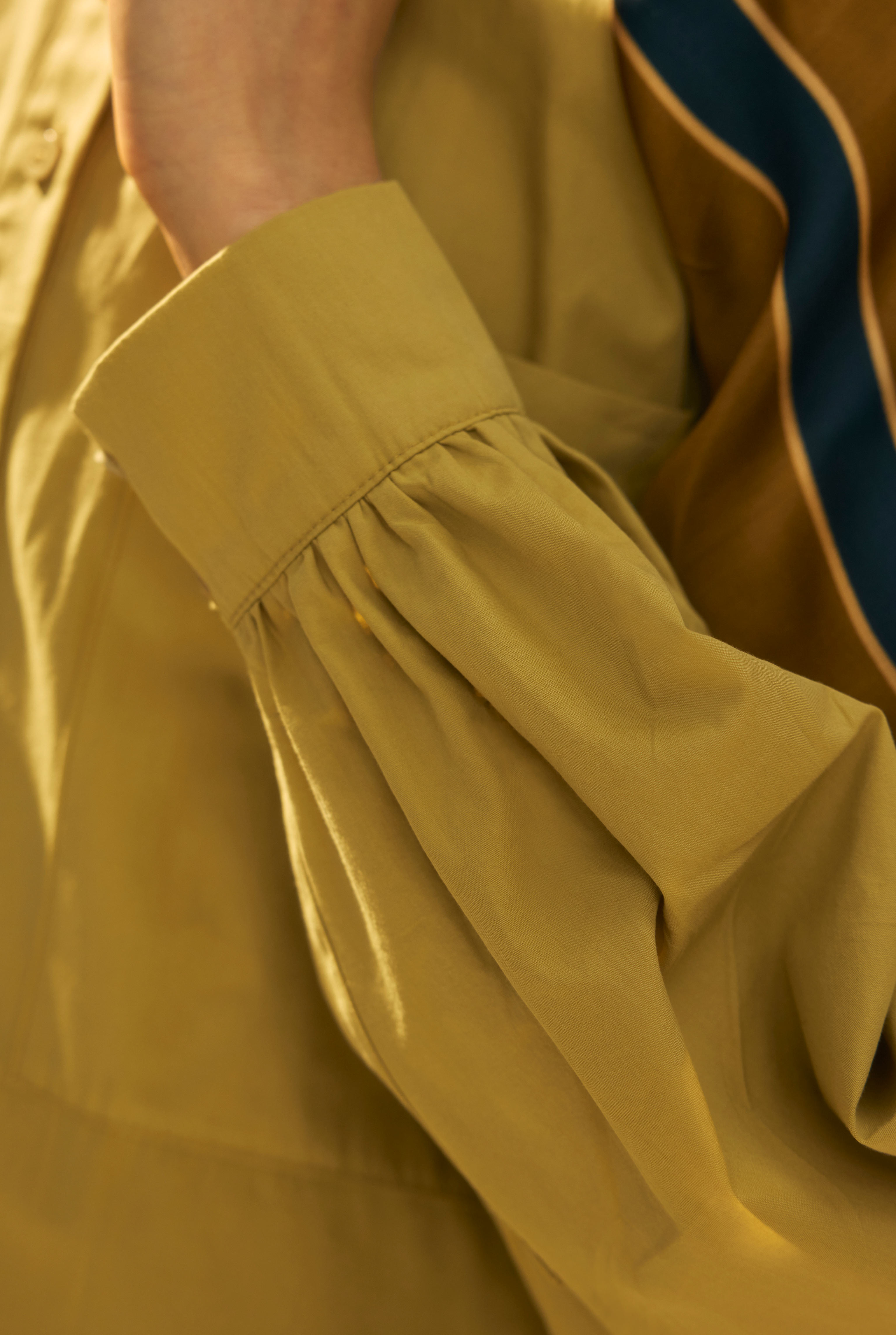 Mandarin Collar Long Tunic Saffron Yellow - 4