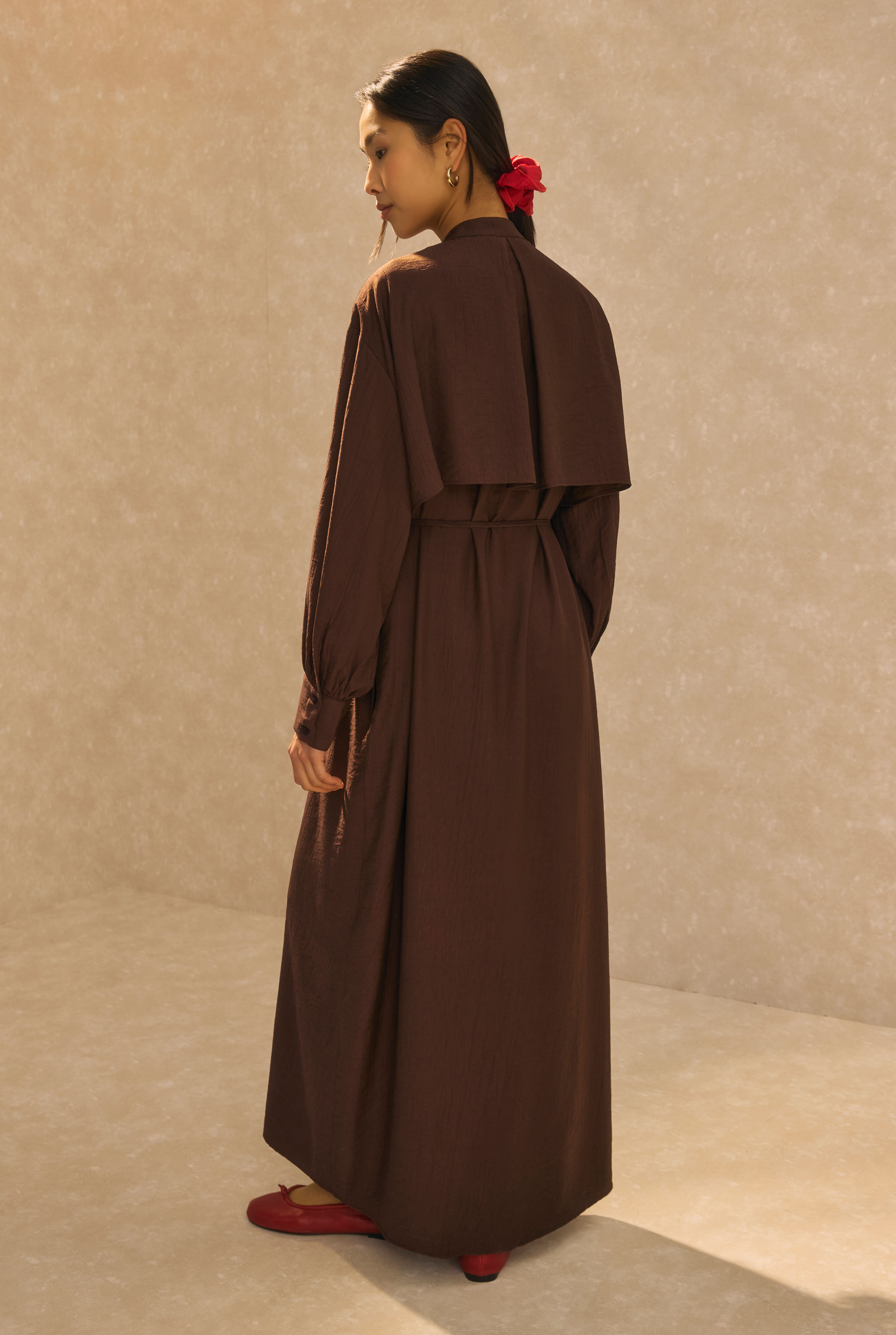 Dress With Apron Dark Brown - 4
