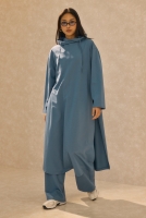 Long Hooded Sweatshirt Denim Blue 