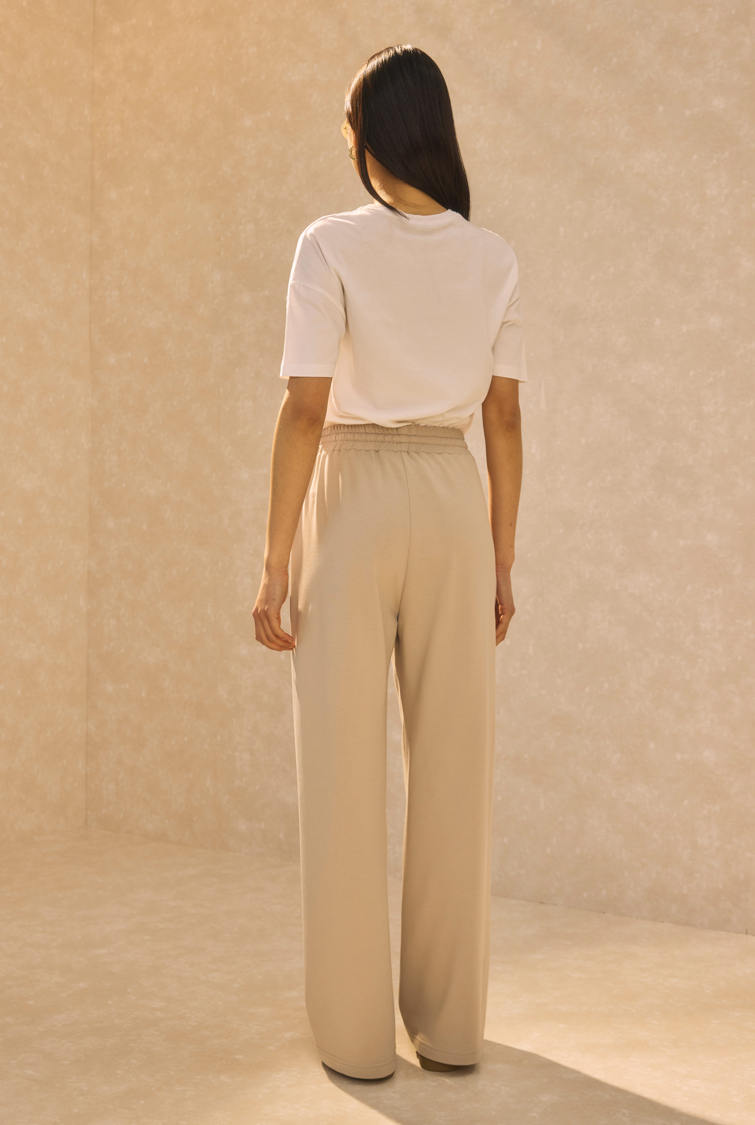 Wide Leg Sweatpants Oyster - 5