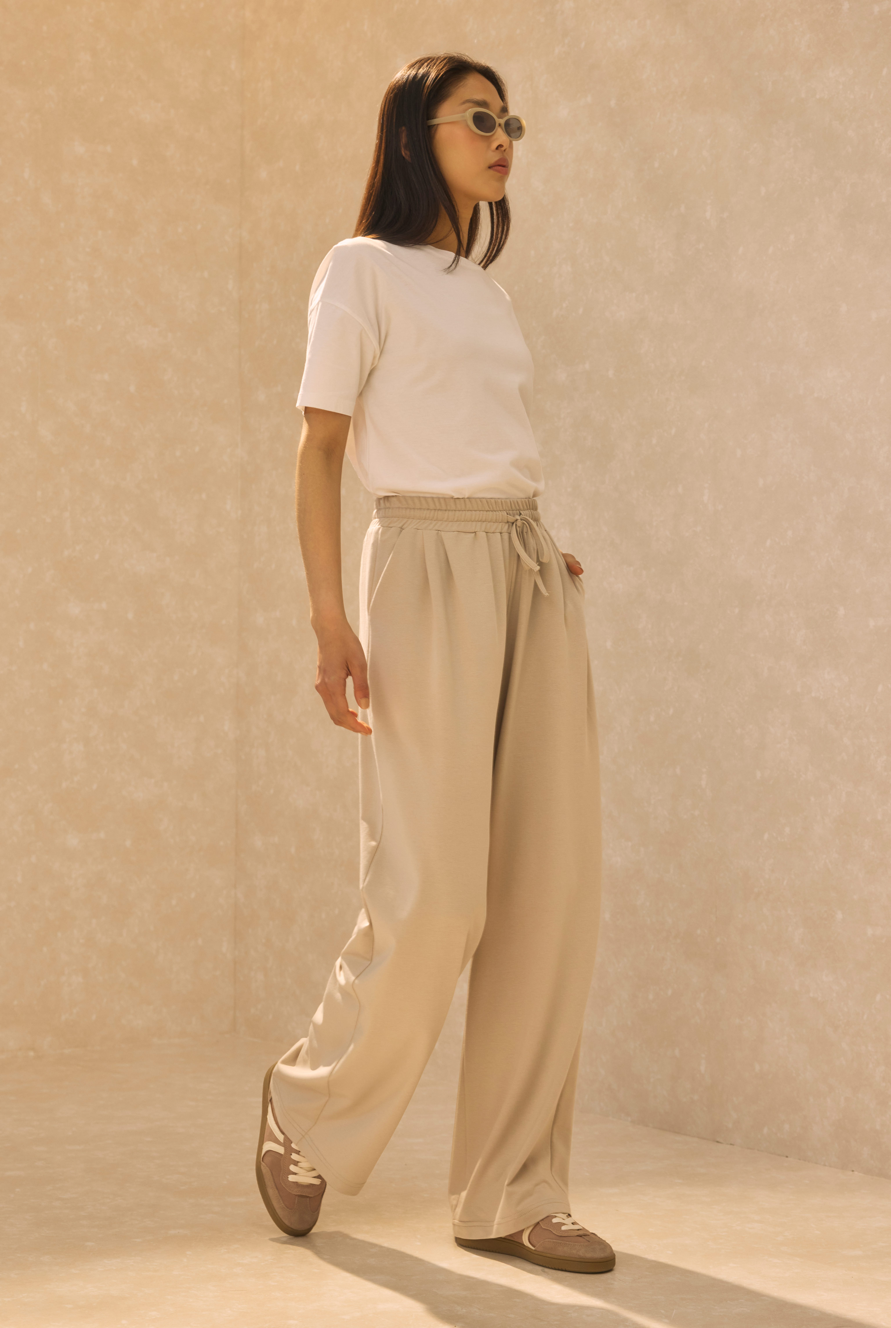 Wide Leg Sweatpants Oyster - 3