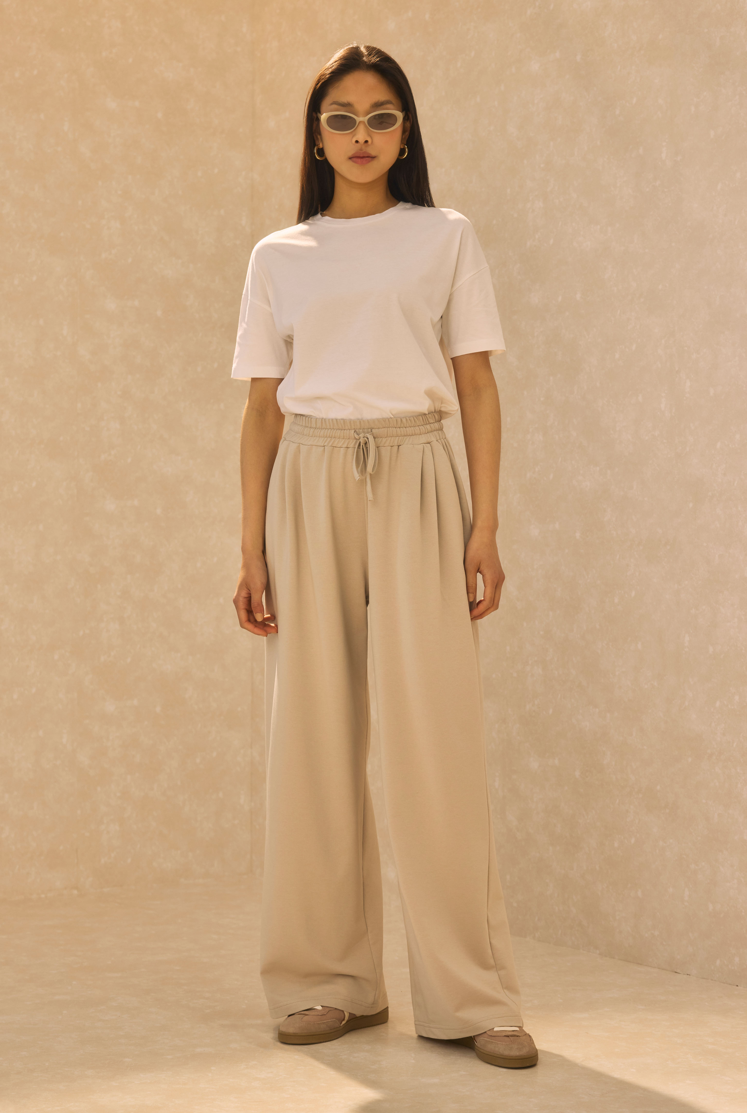 Wide Leg Sweatpants Oyster - HE-QA