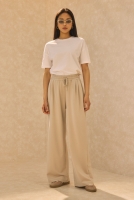 Wide Leg Sweatpants Oyster 