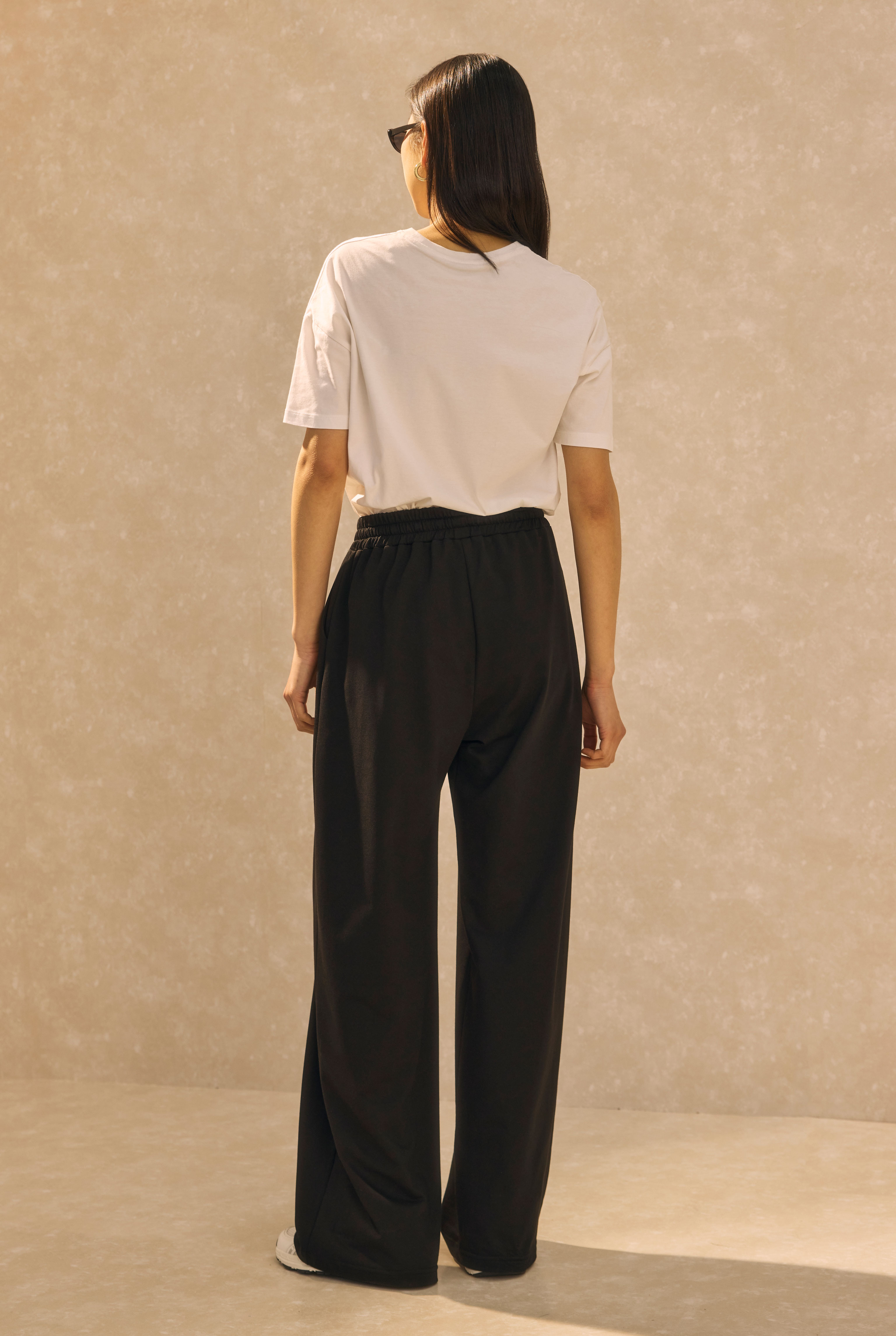 Wide Leg Sweatpants Black - 4