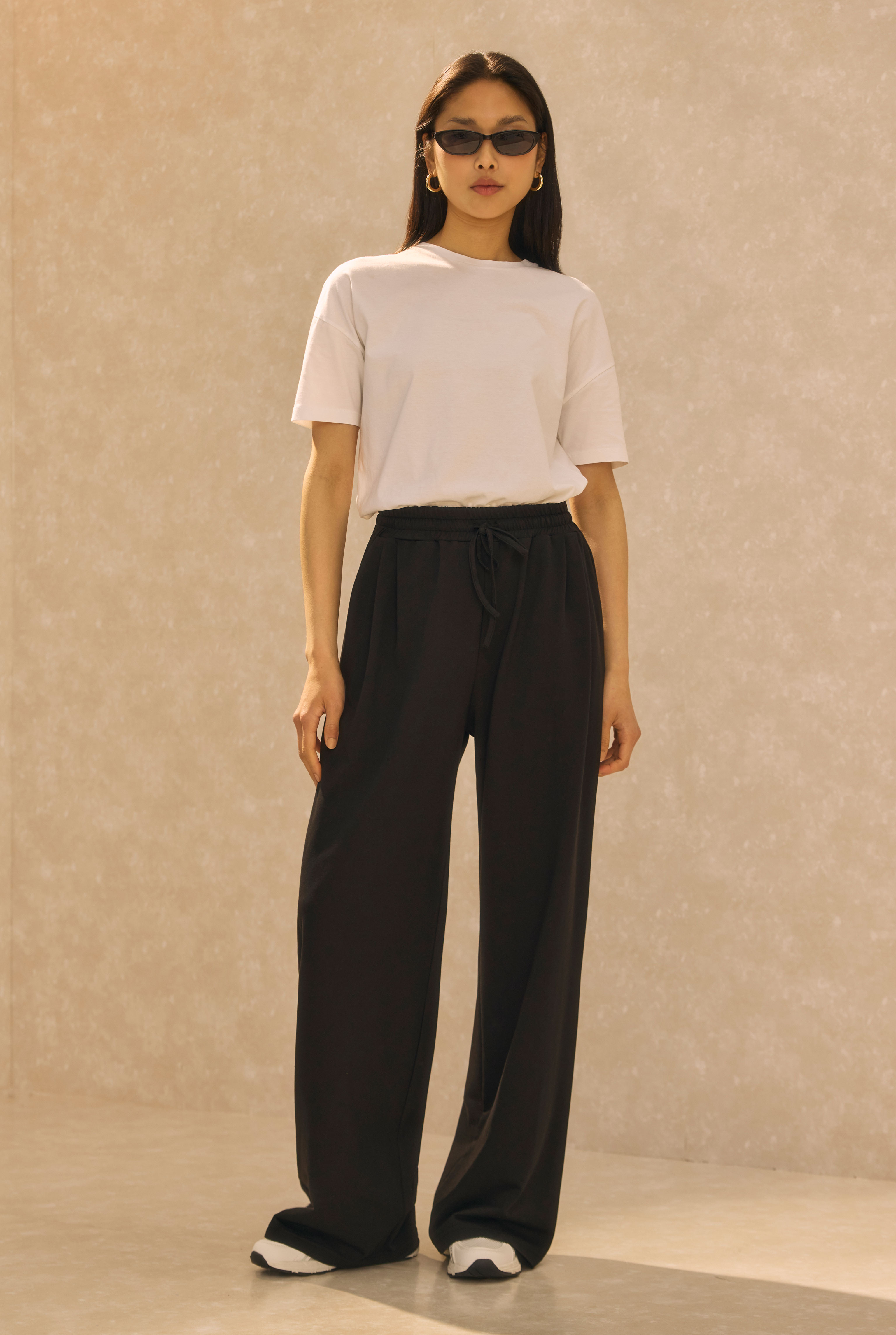 Wide Leg Sweatpants Black - 1