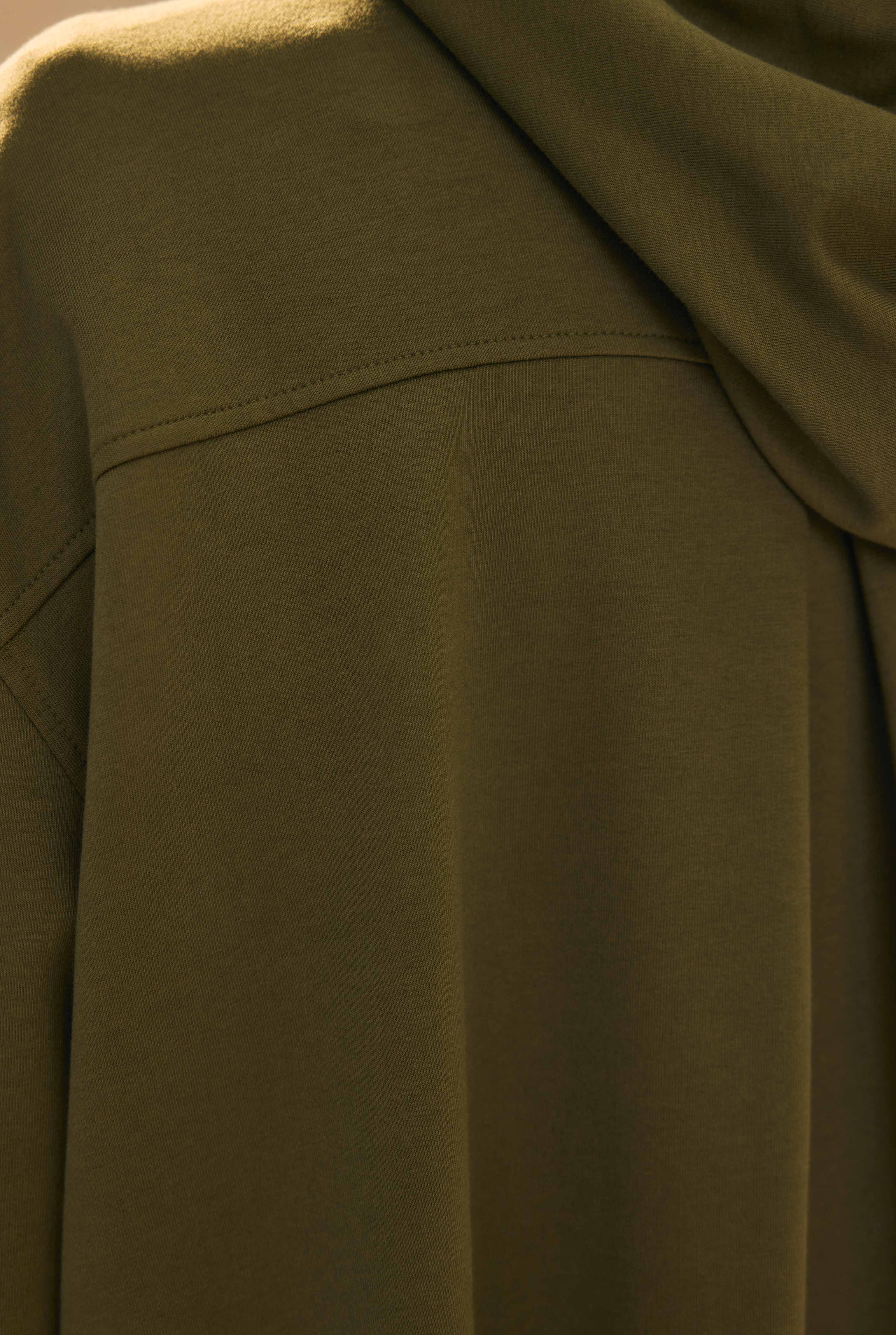 Long Hooded Sweatshirt Khaki - 7