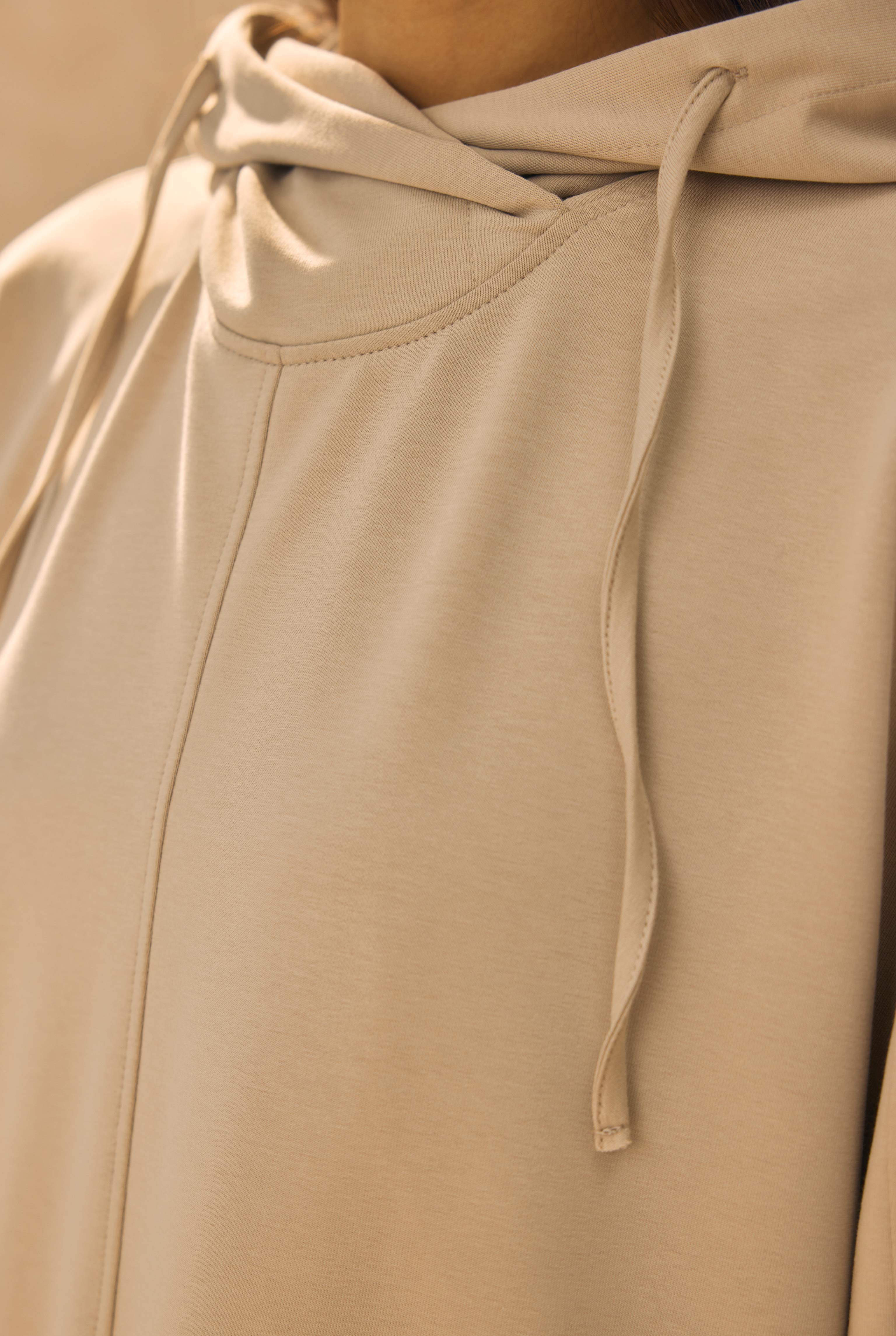 Long Hooded Sweatshirt Oyster - 4