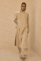 Long Hooded Sweatshirt Oyster 
